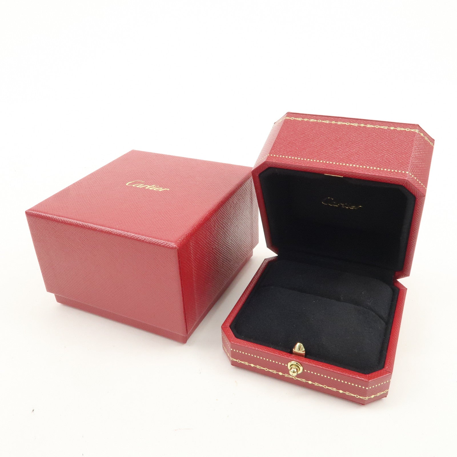 Cartier Set of 2 Jewelry Box Ring Box Display Box Red