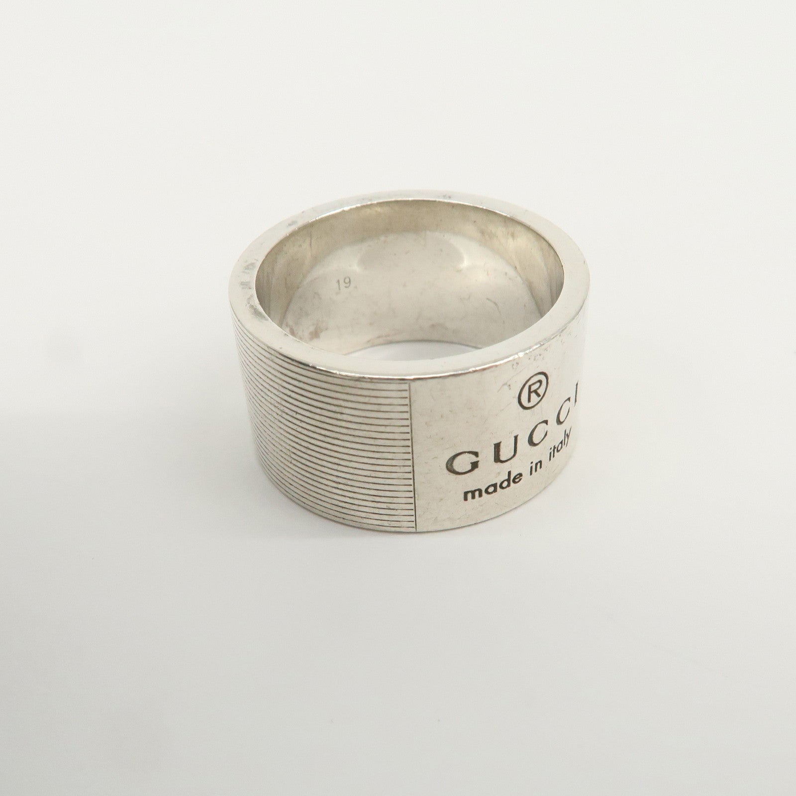 GUCCI Logo Silver Ring SV925 163197