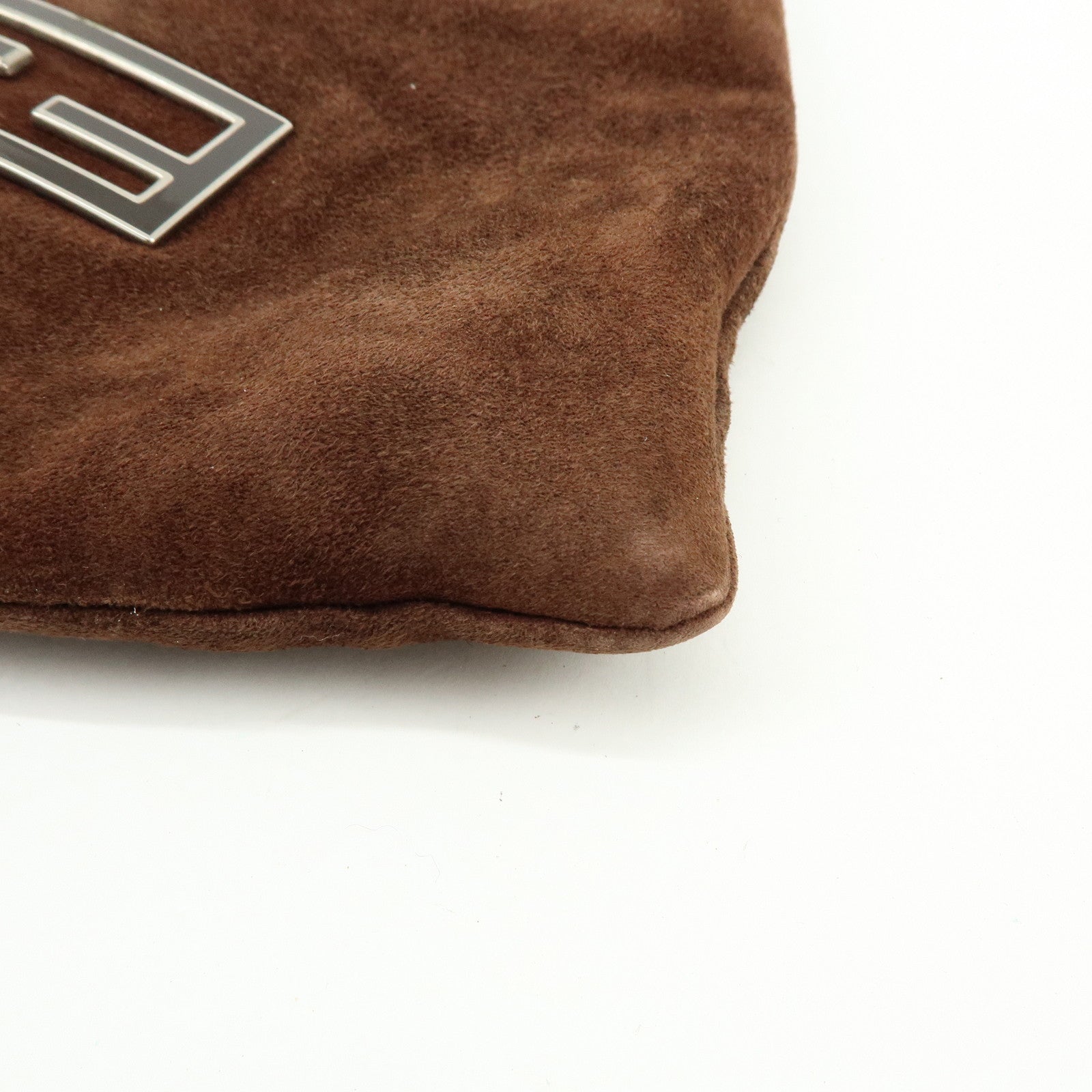 FENDI Suede Tote Bag Hand Bag Shoulder Bag Brown 26690