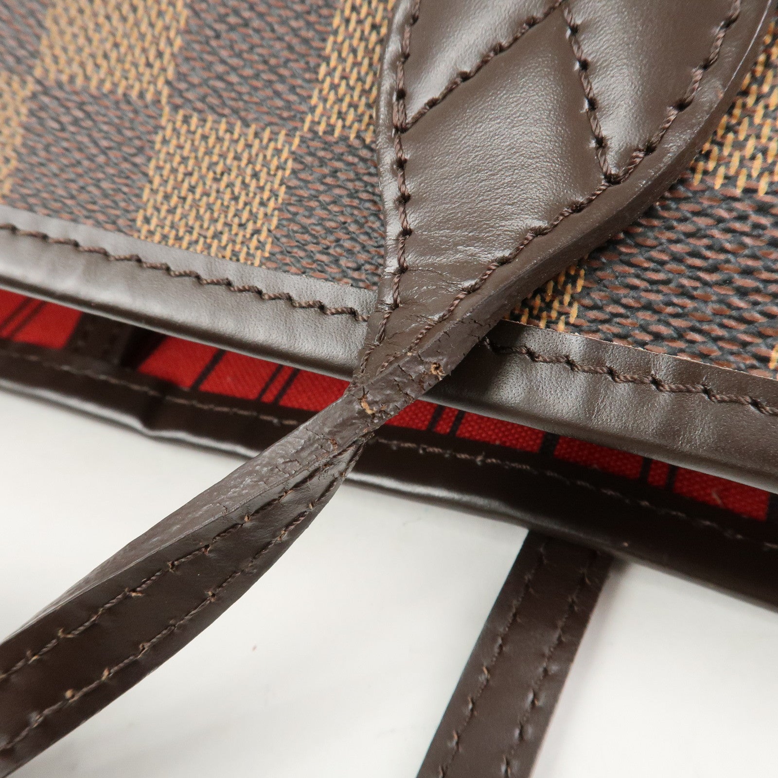 Louis Vuitton Damier Ebene Neverfull MM Tote Bag Cerise N41358