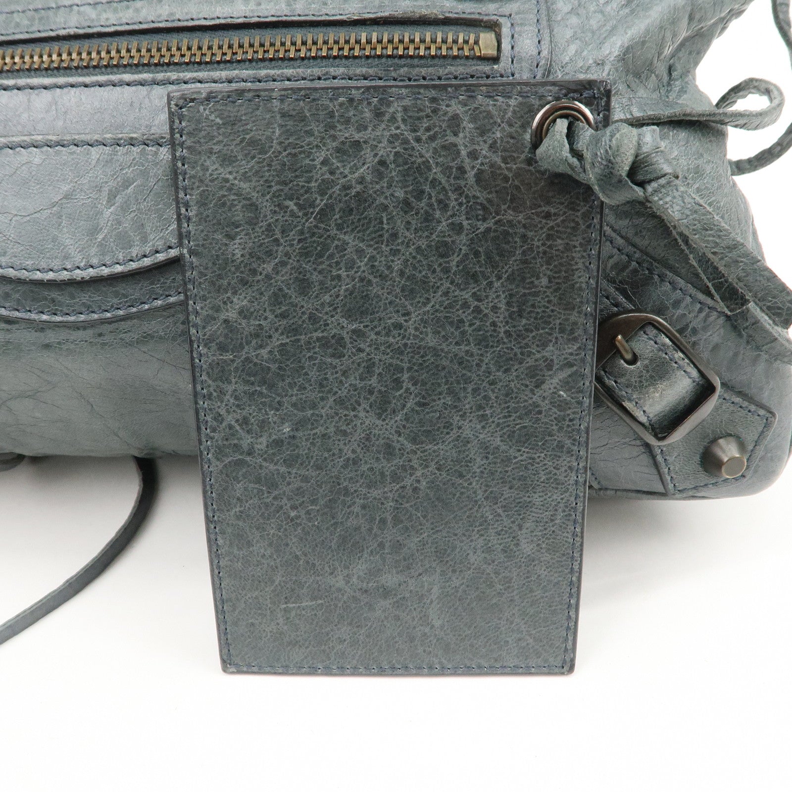 BALENCIAGA The First Leather 2Way Bag Shoulder Bag Gray 103208 Used