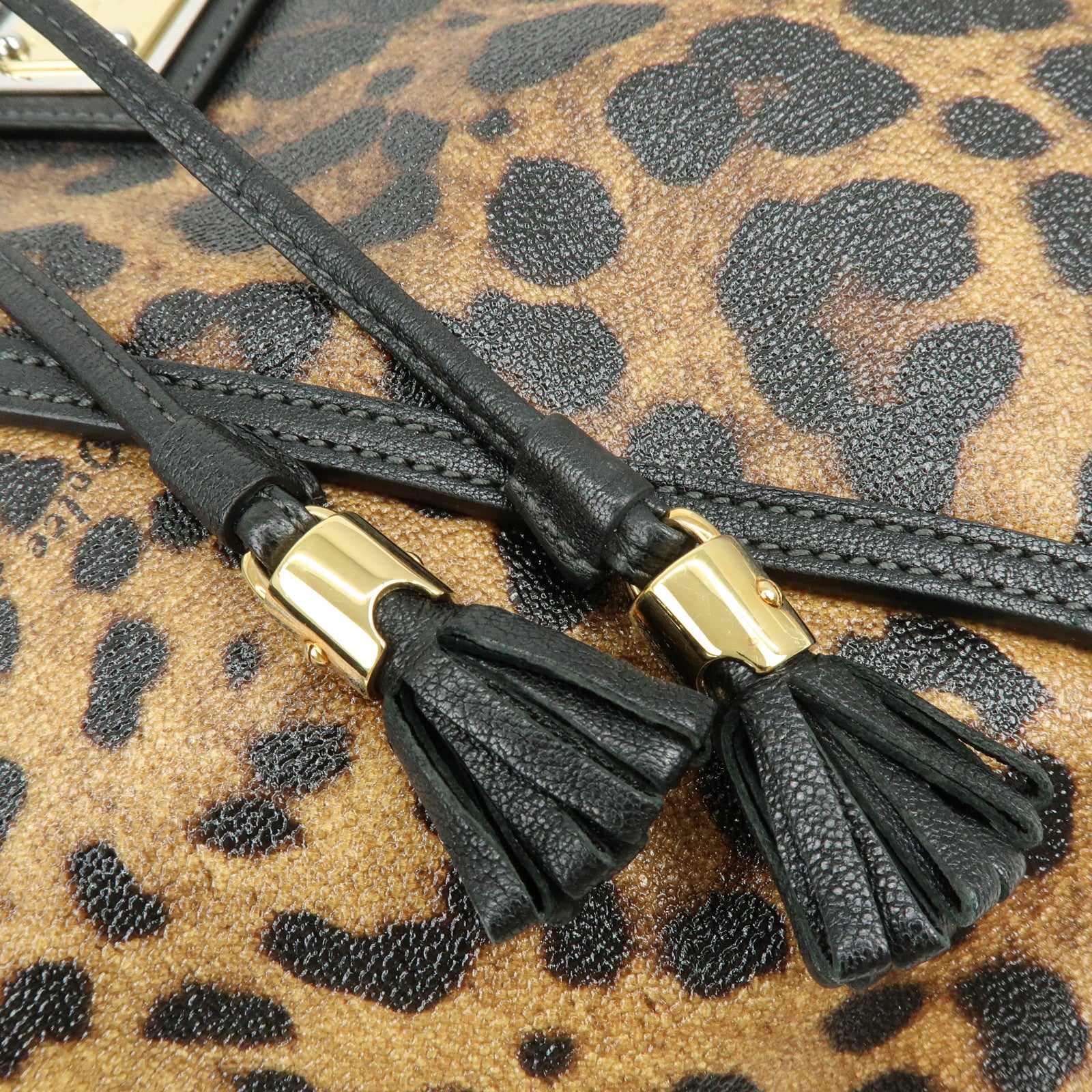 Dolce&Gabbana Leather PVC Coated Canvas Tote Bag Brown Black