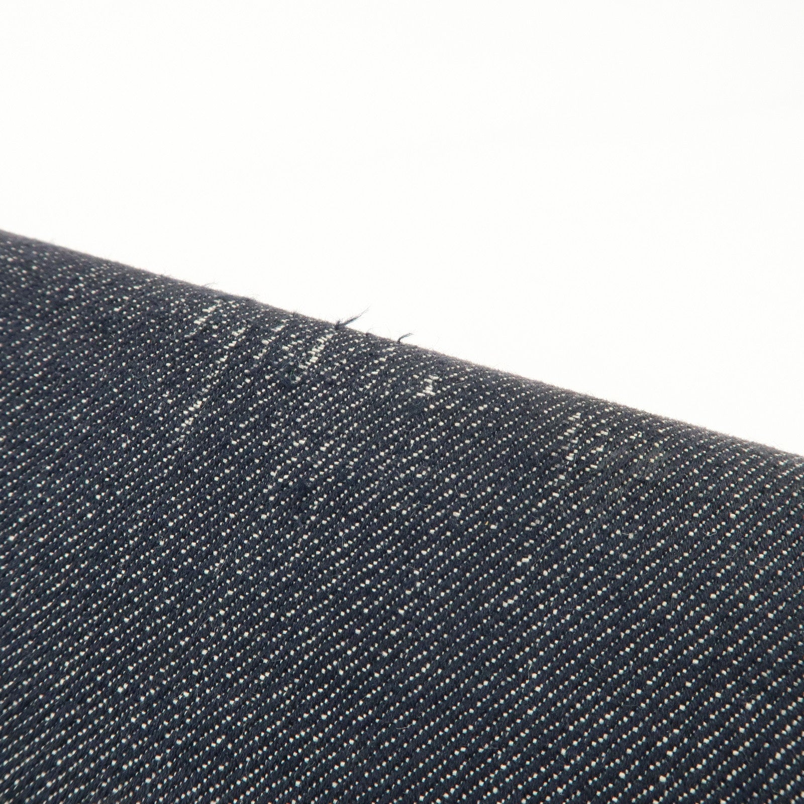 CHANEL Deauville Denim Chain Wallet Navy Brown Silver HDW A80795 Used