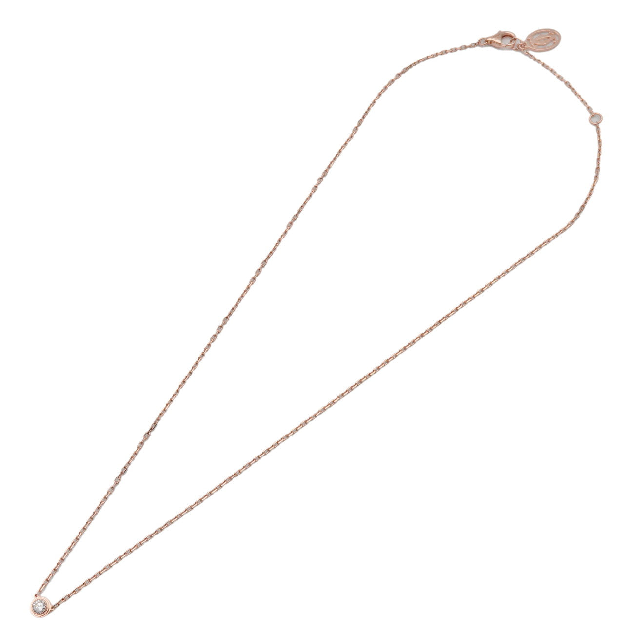 Cartier D'amour 1P Diamond Necklace SM K18 750PG Rose Gold