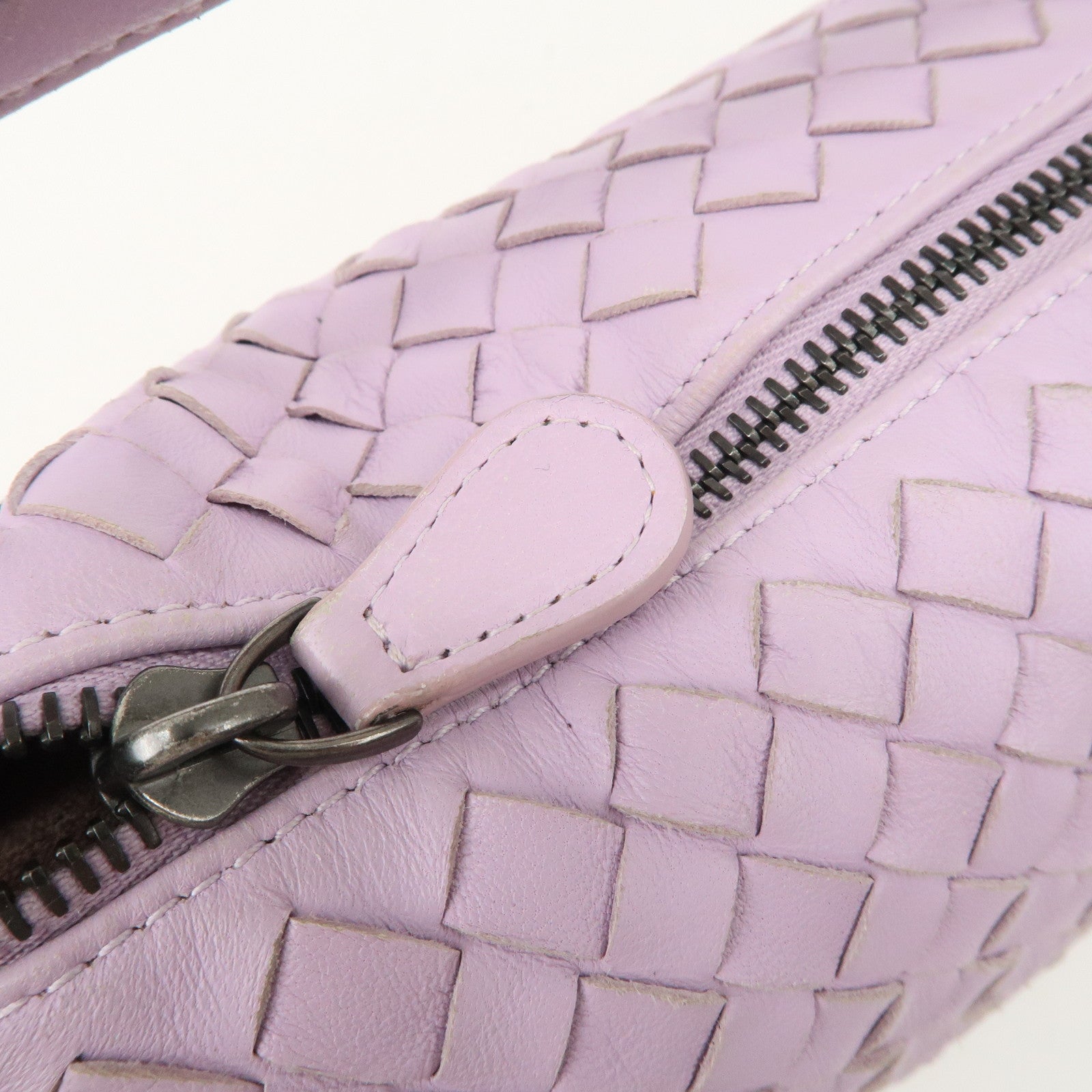 BOTTEGA VENETA Intrecciato Leather Shoulder Bag Hand Bag Purple Used
