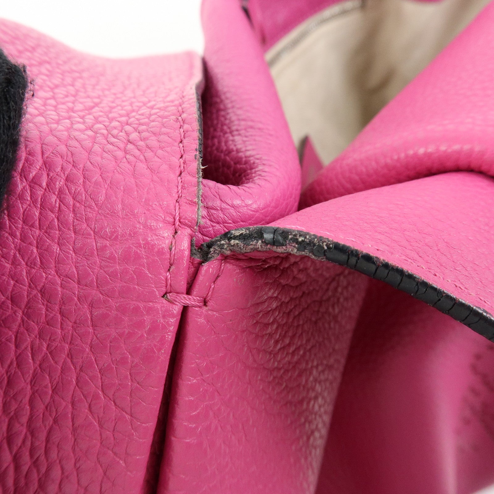 LOEWE Anagram Leather Shoulder Bag Hobo Bag Tote Bag Pink