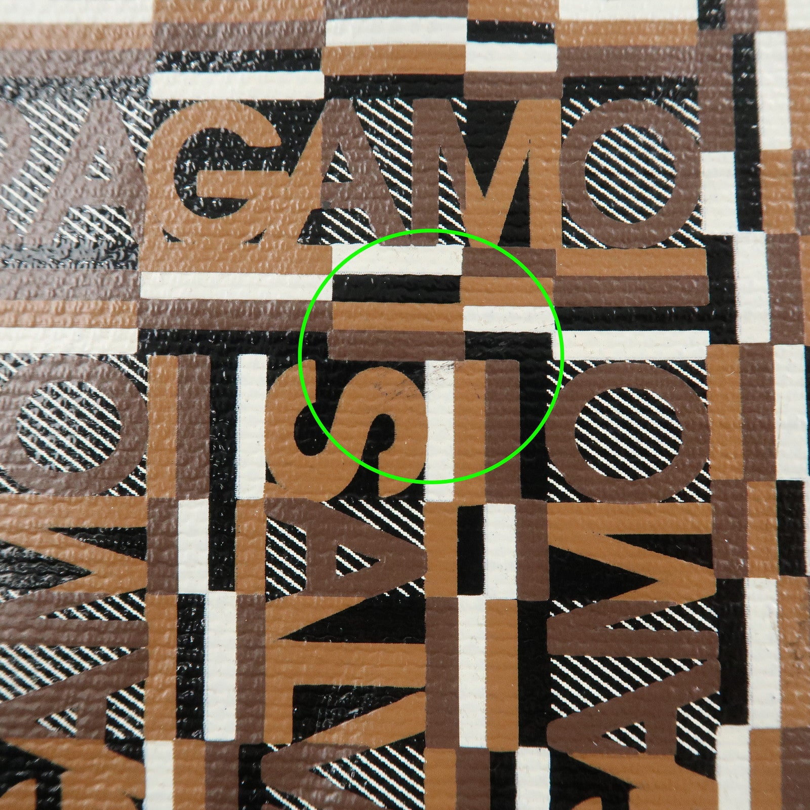 Ferragamo Leather PVC Shoulder Bag Black Brown White