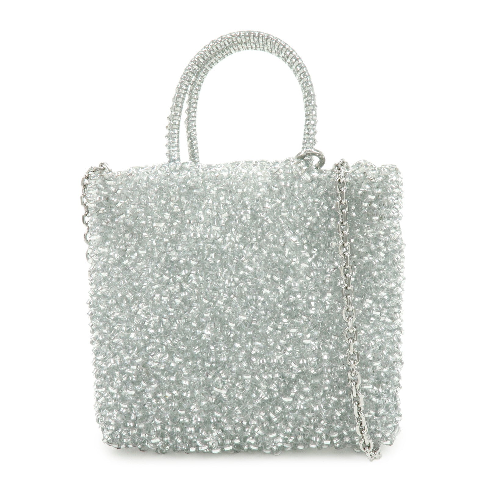 ANTEPRIMA PVC 2Way Bag Hand Bag Shoulder Bag Silver