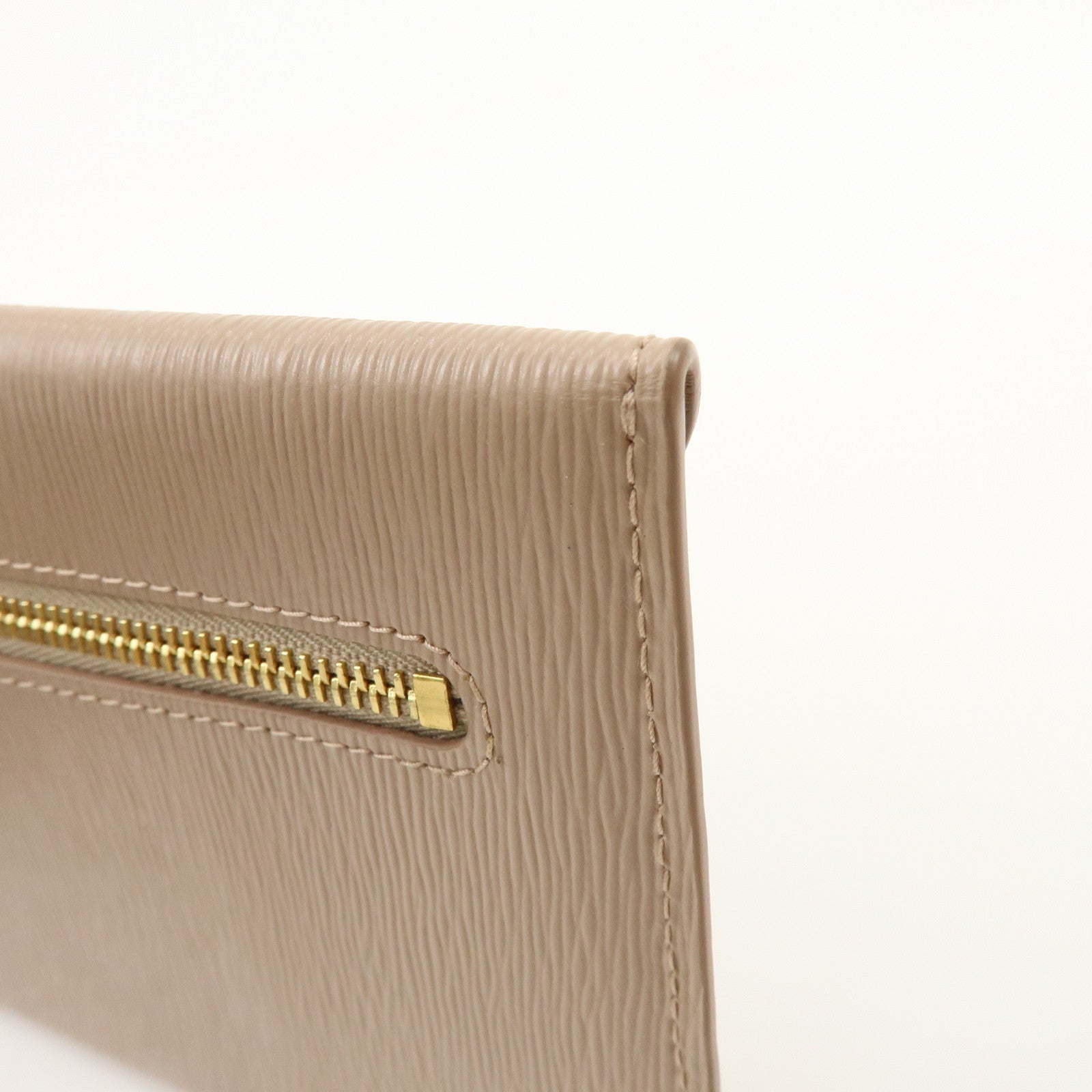 PRADA Envelope Vitello Move Leather Long Wallet Beige 1MF175