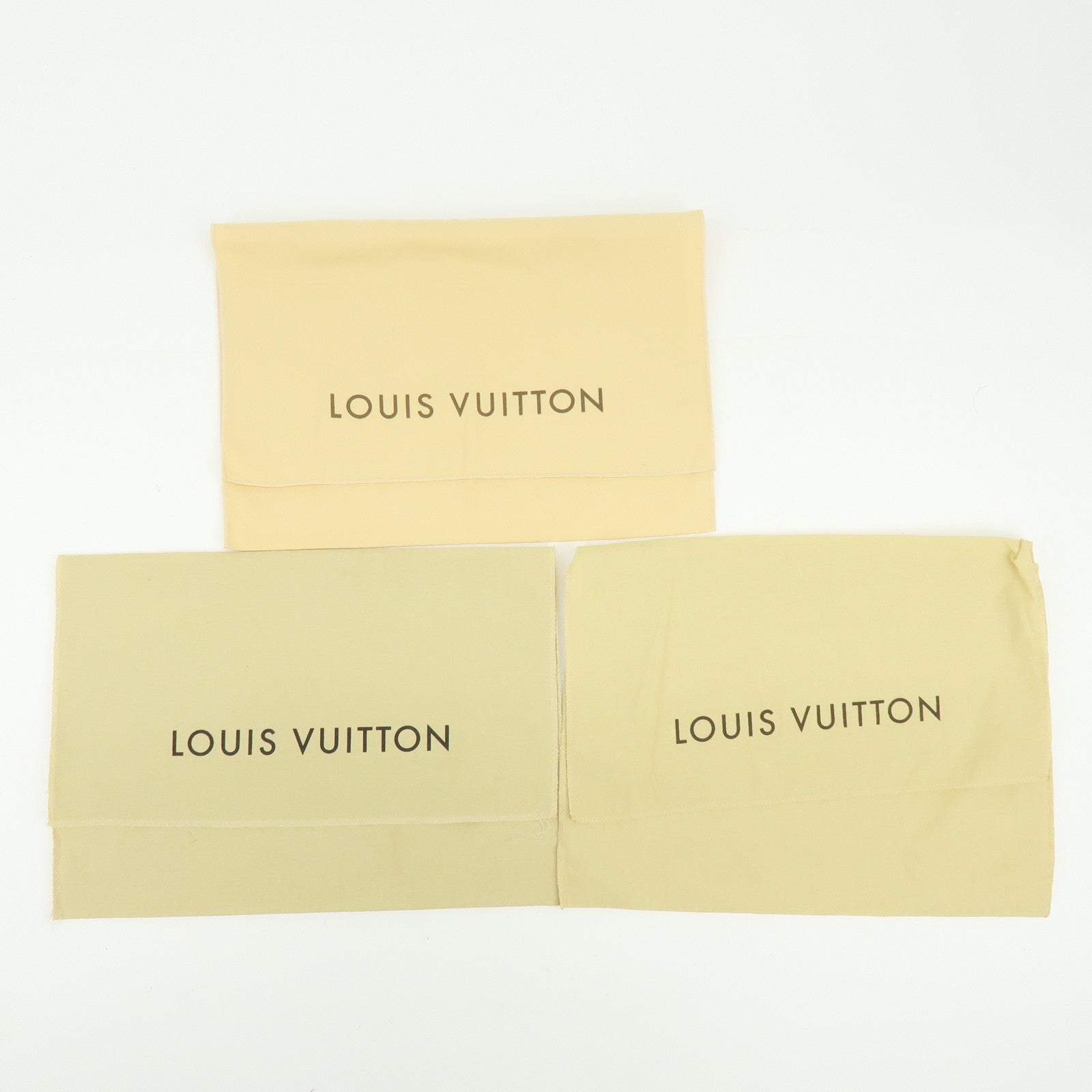 Louis Vuitton Set of 12 Dust Bag Storage Bag Flap Style Beige