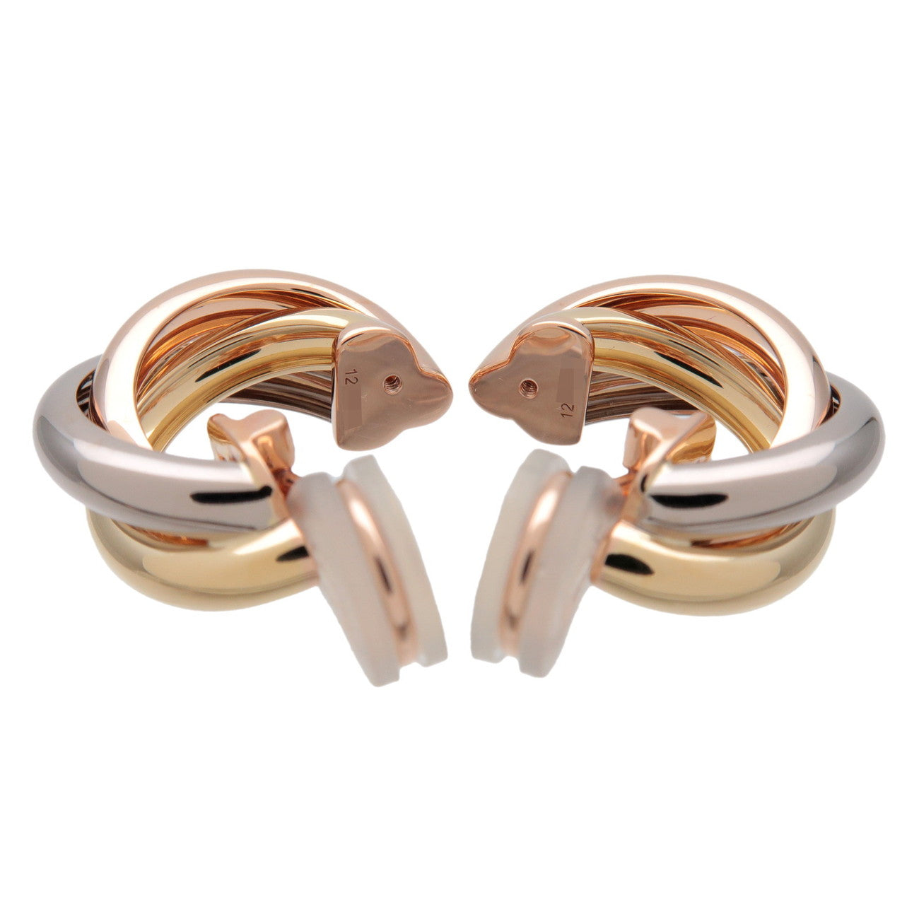 Cartier Trinity Earrings K18 750 White Gold Rose Gold Yellow Gold