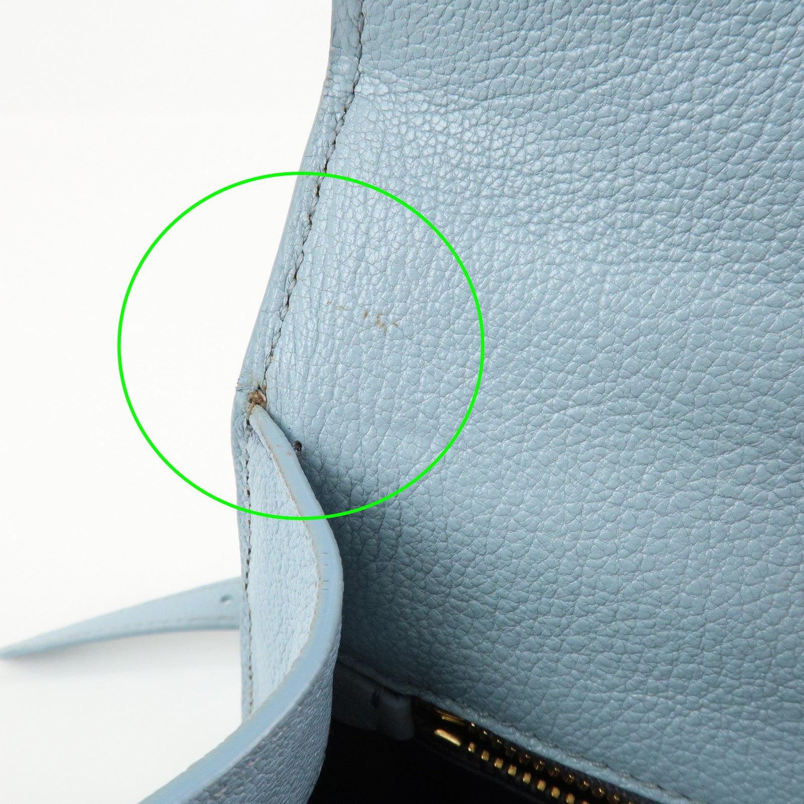 MIU MIU Leather Shoulder Bag Crossbody Bag Light Blue