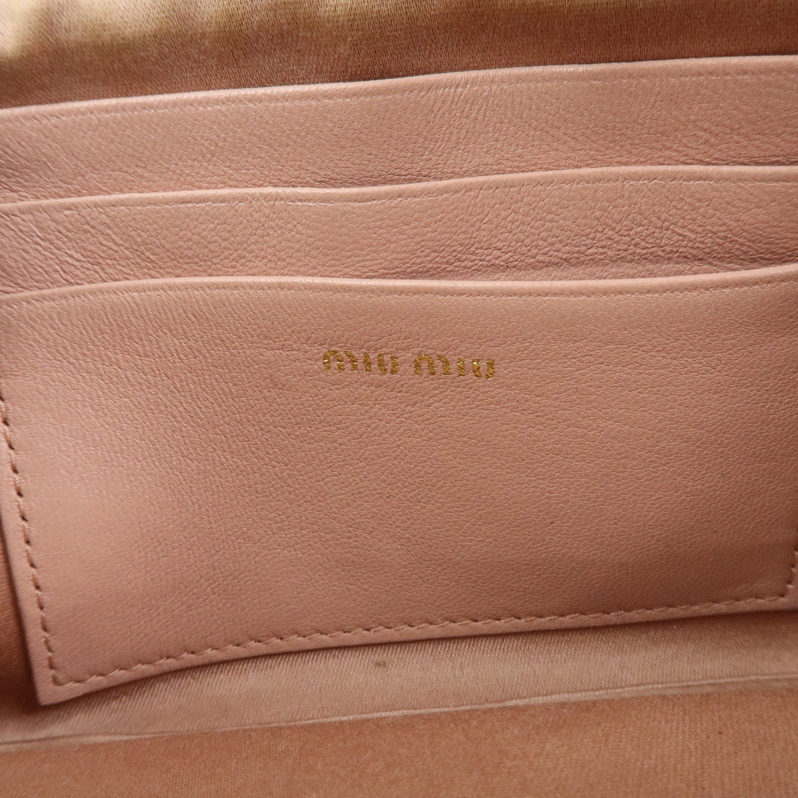 MIU MIU Matelasse Leather Chain Shoulder Bag Crossbody Bag Pink