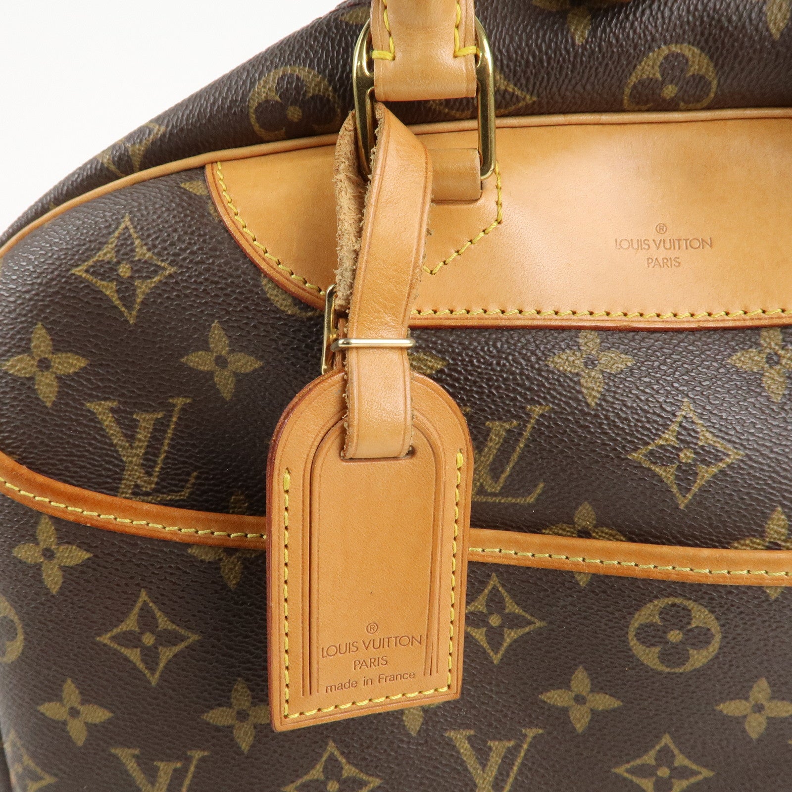 Louis Vuitton Monogram Deauville Hand Bag Brown M47270 Used