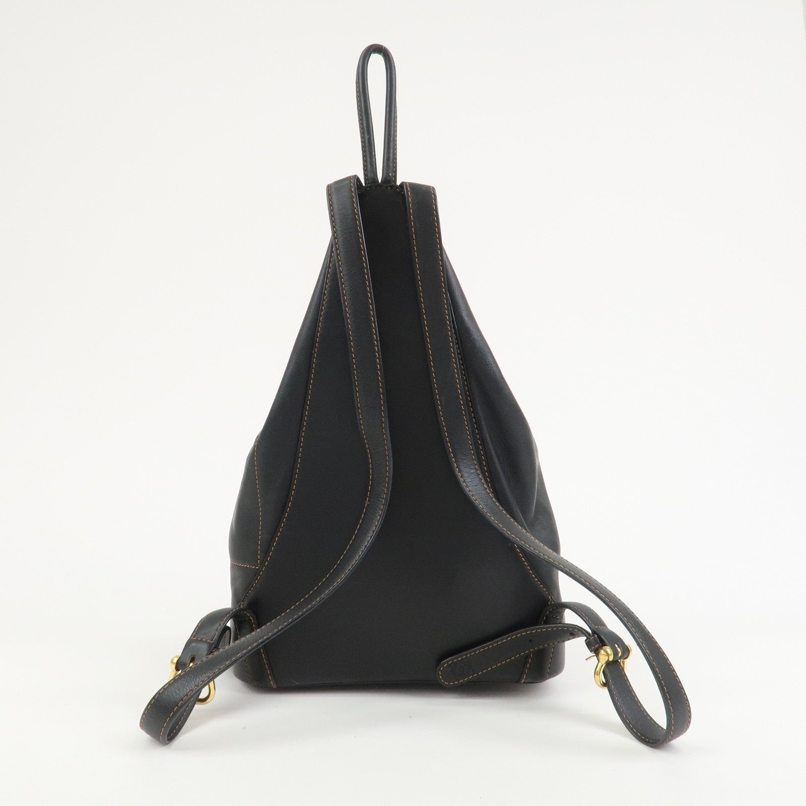 LOEWE Anton Anagram Leather Backpack Shoulder Bag Black