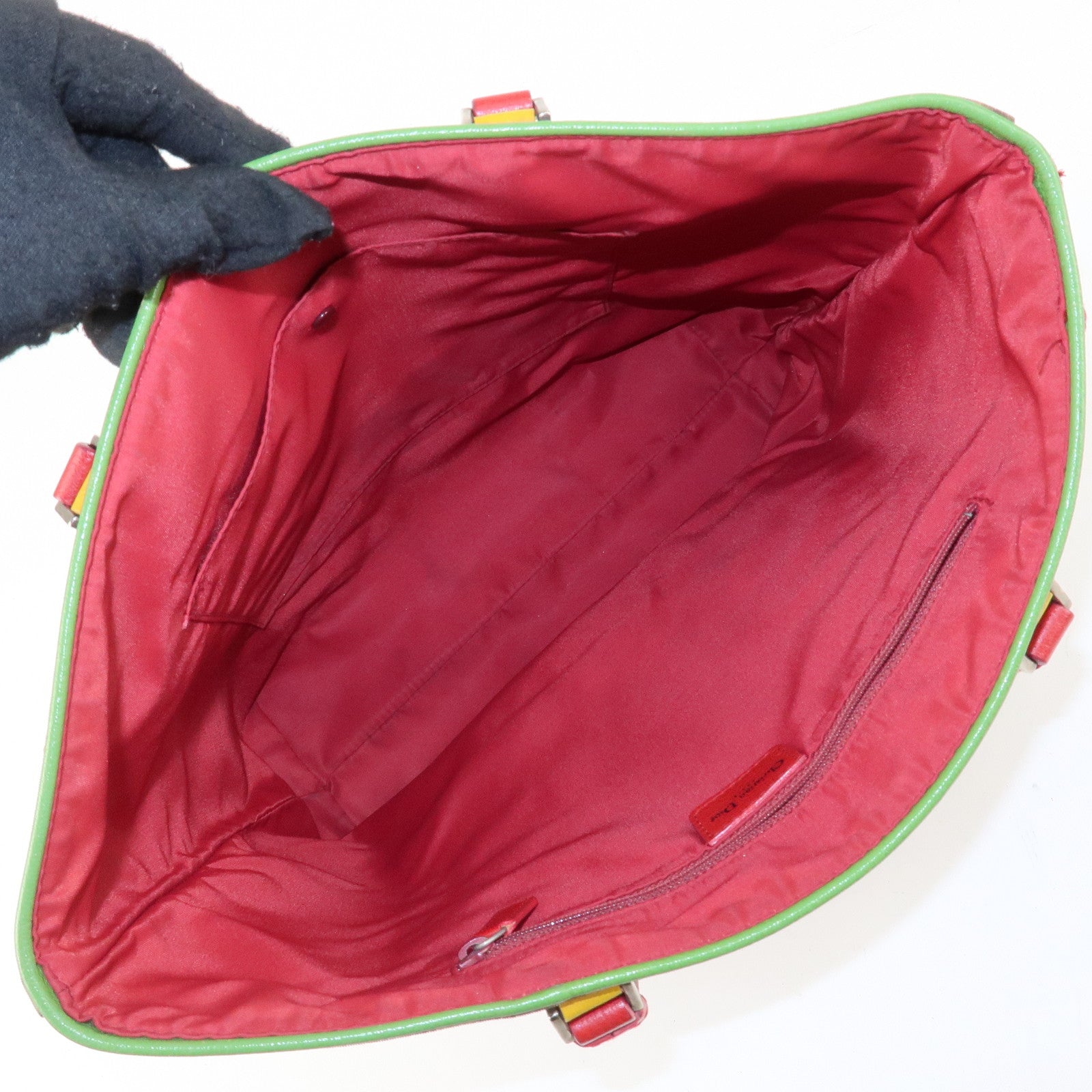 Christian Dior Rasta Line Trotter PVC Leather Tote Bag Hand Bag Brown Used