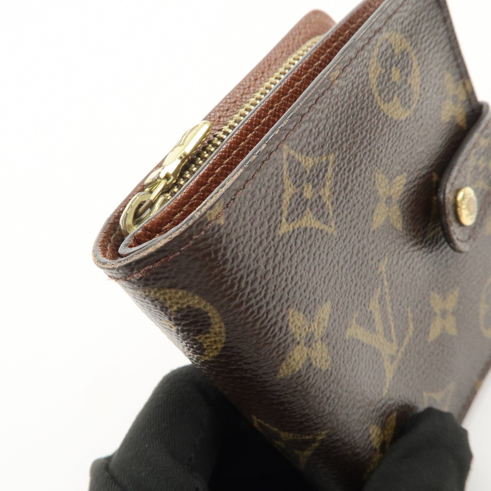 Louis Vuitton Monogram Canvas Compact Zippy Wallet Brown M61667 Used
