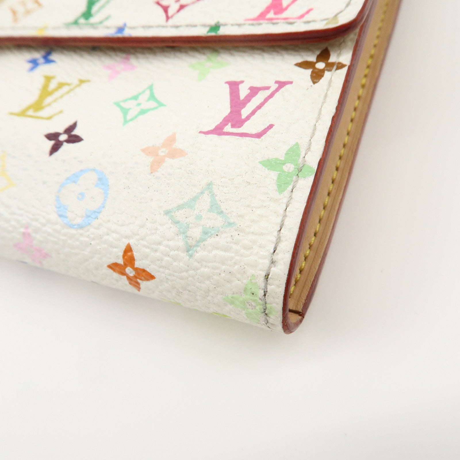Louis Vuitton Monogram Multicolor Pochette Portte Monnaie Credi Long Wallet M60004 Used