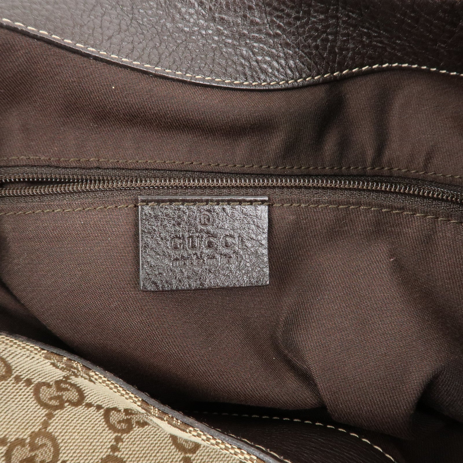 GUCCI GG Canvas Shoulder Bag Hand Bag Beige Brown 211933