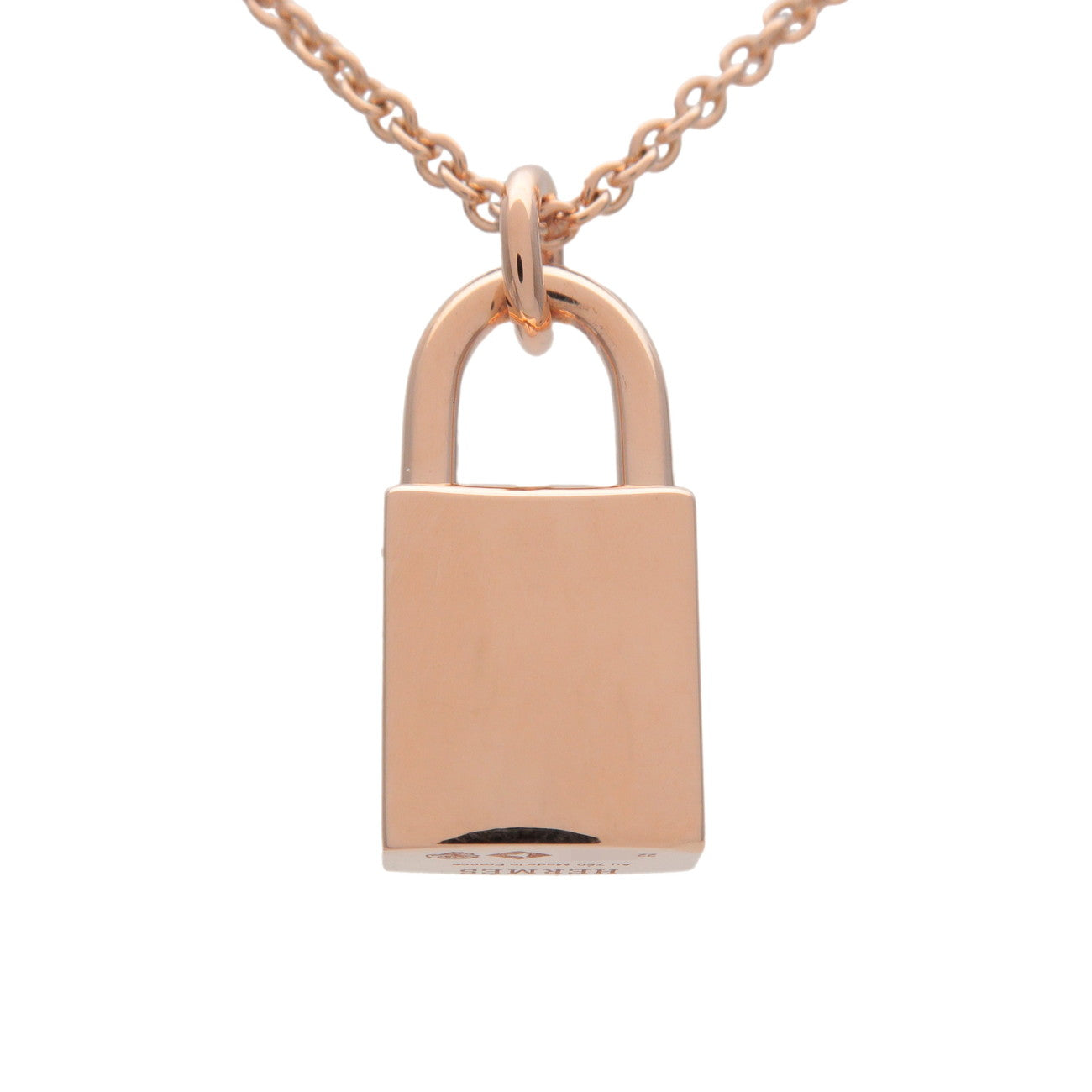 HERMES Amulette Kelly Cadena 18P Diamond Necklace 750PG Rose Gold