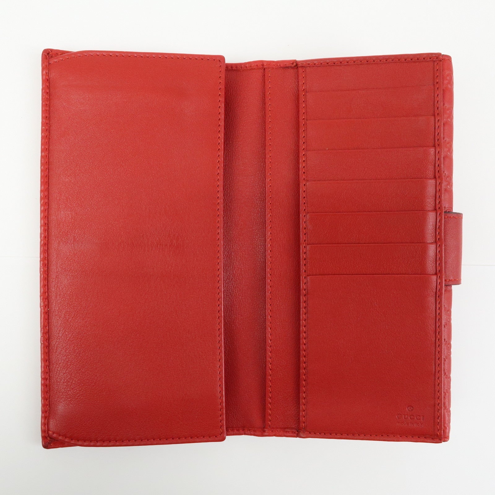 GUCCI Lovely Heart Microguccissima Leather Long Wallet Red 203550