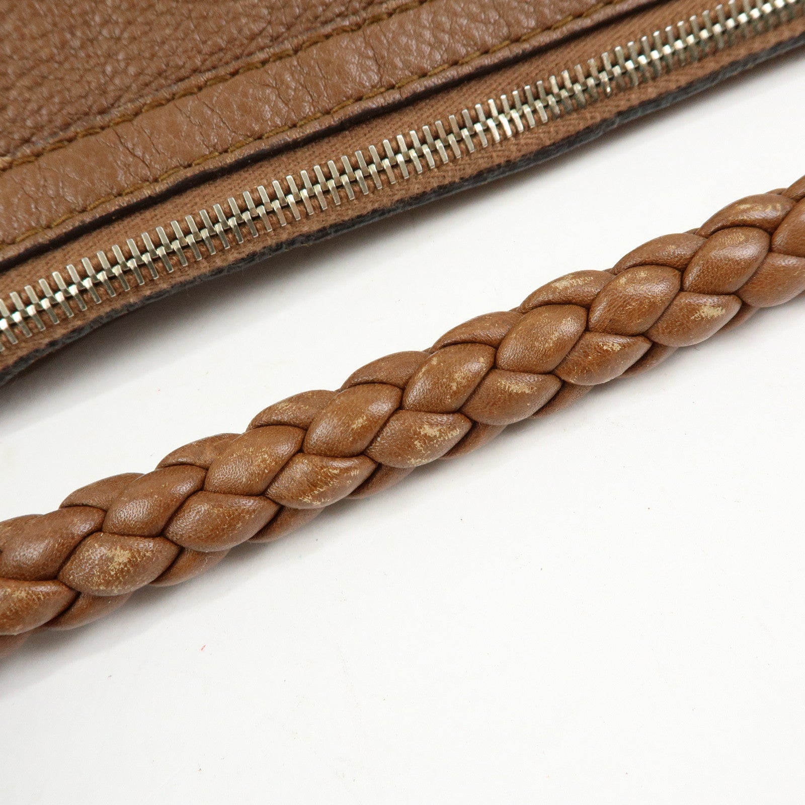 GUCCI Bamboo Leather Shoulder Bag Hand Bag Tassel Brown 269947