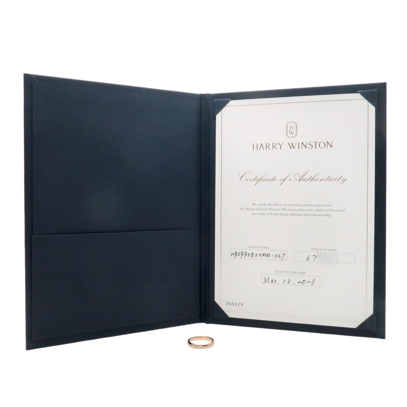 HARRY WINSTON Round Cut 1P Diamond Marriage Ring #13 K18PG US6.5-7