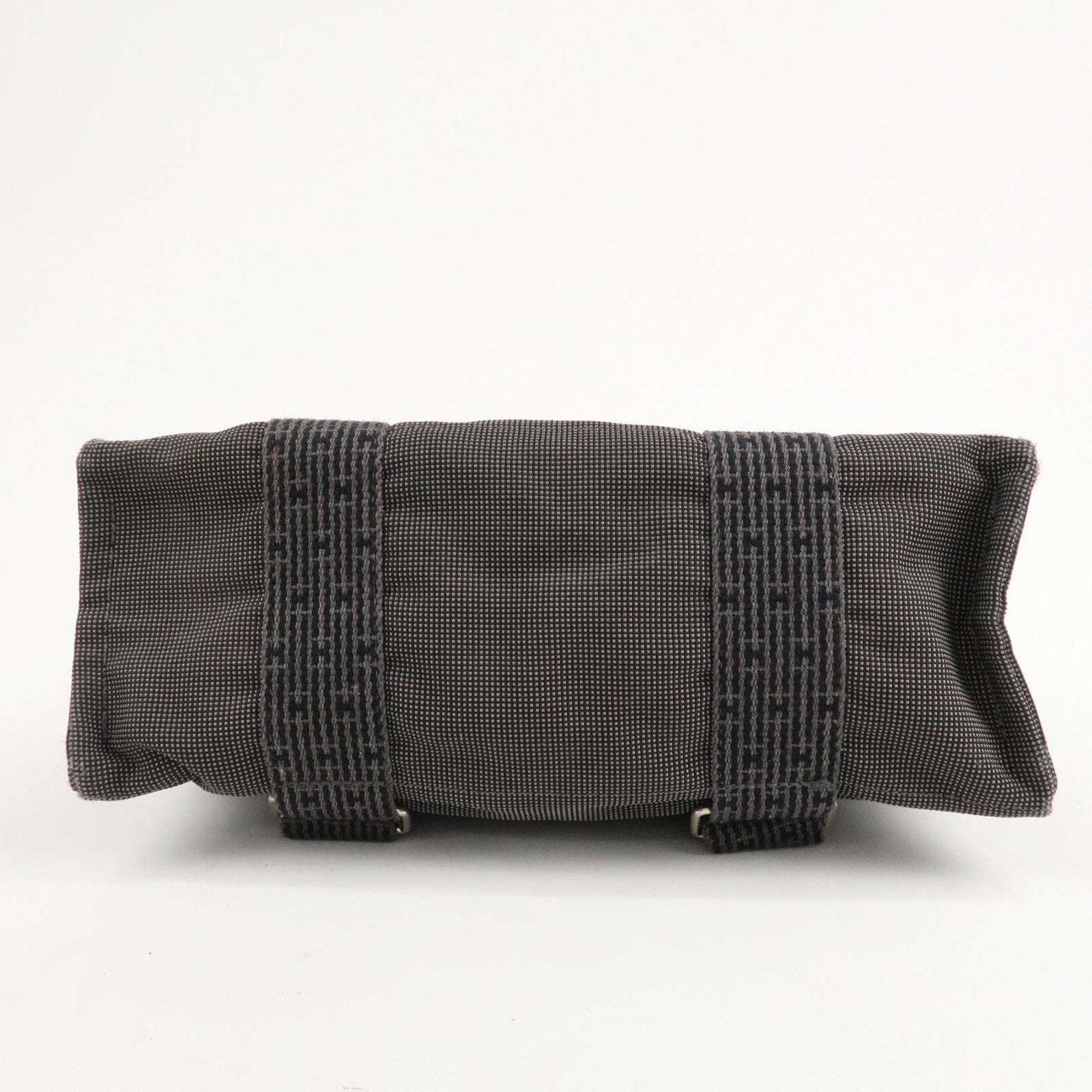 HERMES Her Line A Dos MM Canvas Back Pack Tote Bag Black