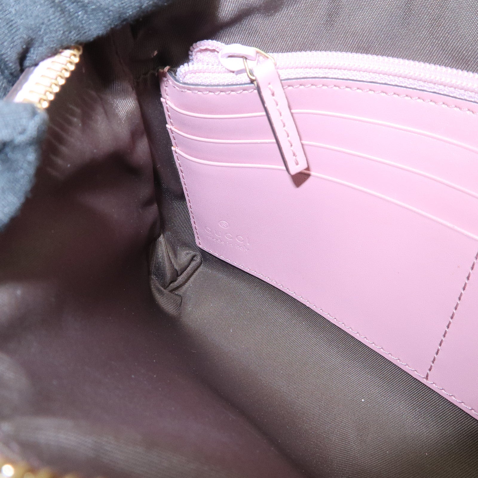 GUCCI Guccissima Leather Logo Chain Shoulder Bag Pink 428449