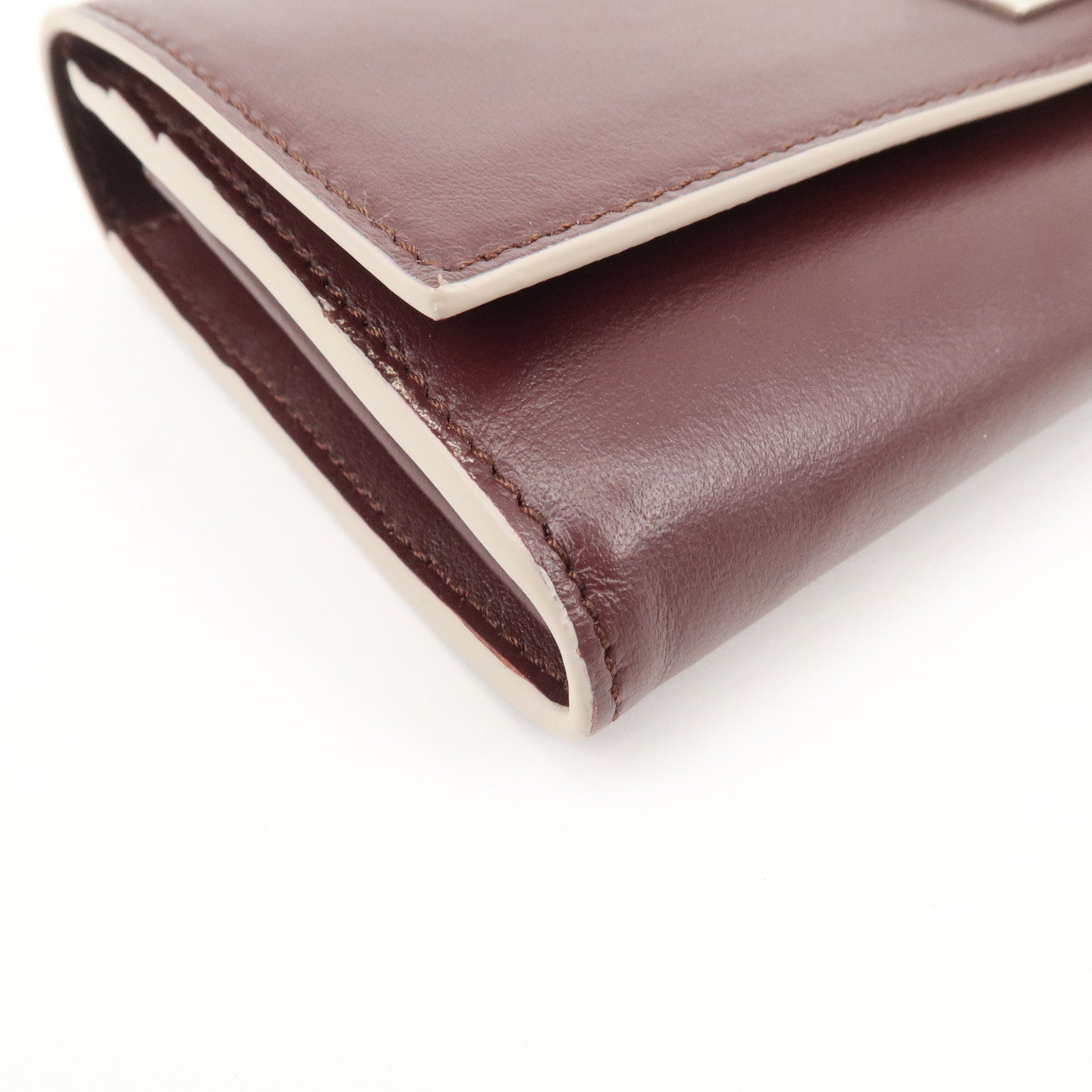 FENDI Peekaboo Leather Bi-fold Continental Wallet Long Wallet 8M0377 Used