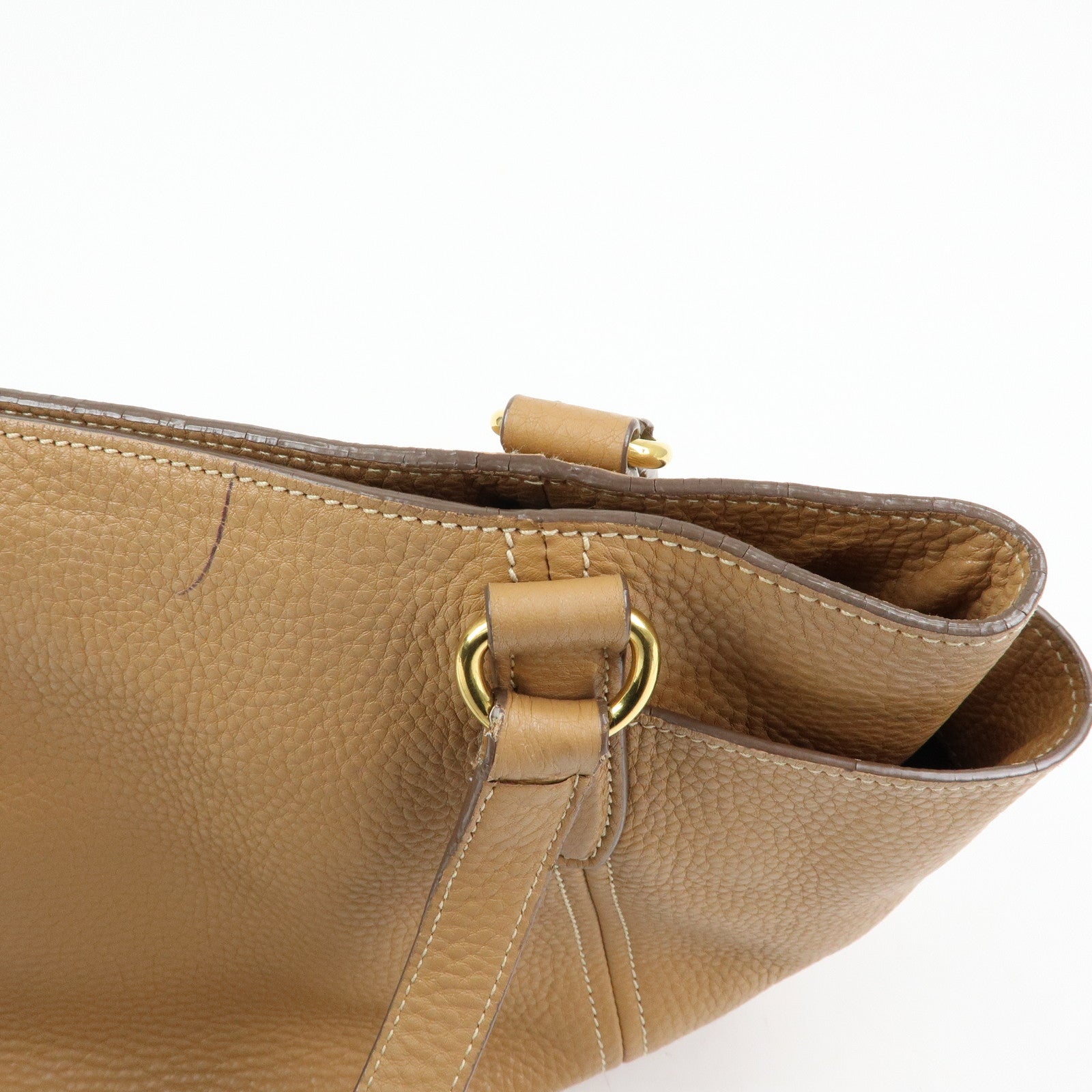 PRADA Vitello Daino Leather Tote Bag Shoulder Bag Brown BR4970
