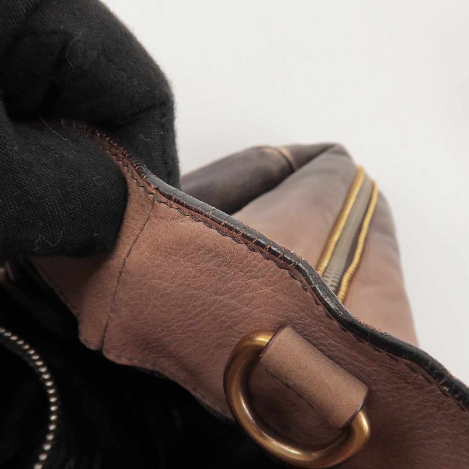 PRADA Leather 2Way Bag Hand Bag Shoulder Bag Brown BN1592