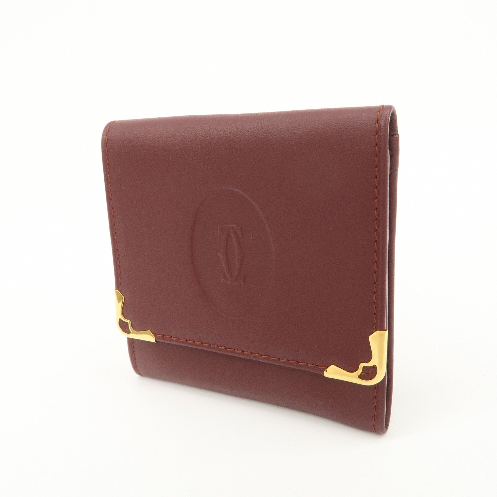 Cartier Must Line Leather Coin Case Bordeaux