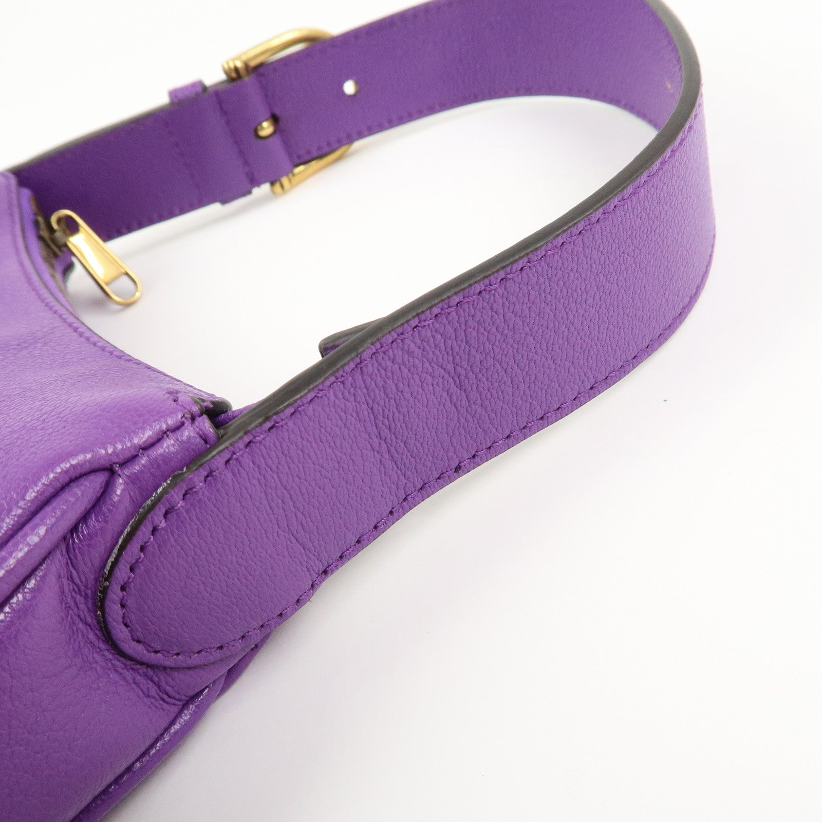 GUCCI GG Marmont Aphrodite Leather Small Hand Bag Purple 739076