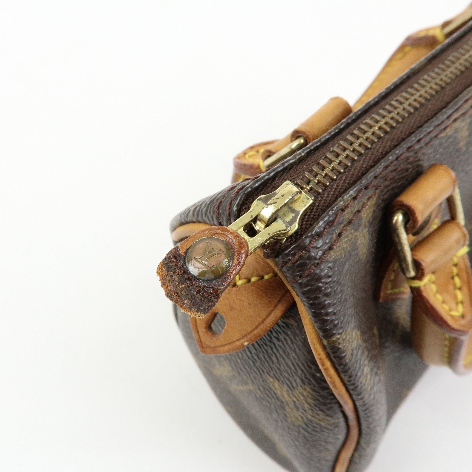 Louis Vuitton Monogram Mini Speedy Hand Bag Brown M41534