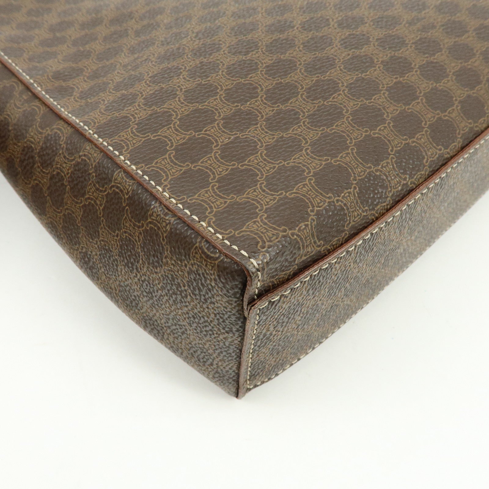 CELINE Macadam PVC Leather Shoulder Bag Brown