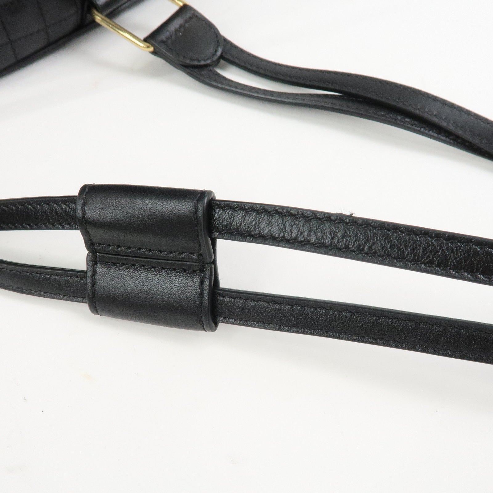 CELINE Quilted Leather Backpack Rucksack Shoulder Bag Black