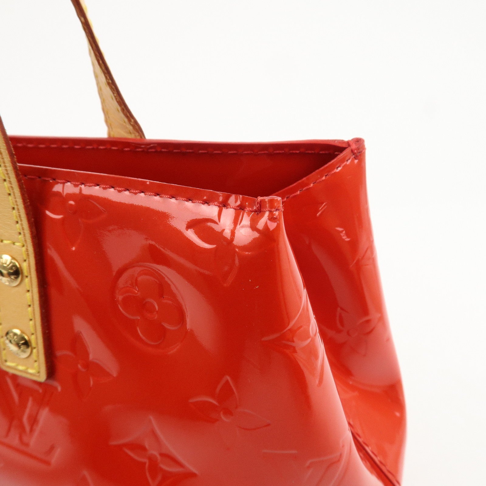 Louis Vuitton Monogram Vernis Leather Lead PM Hand Bag Rouge M91088