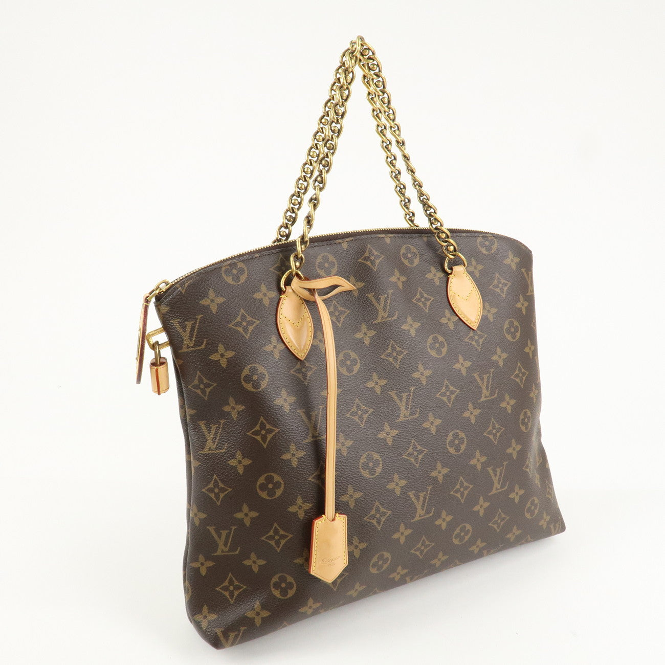 Louis Vuitton Monogram LockIt Chain Hand Bag Brown M40989 Used