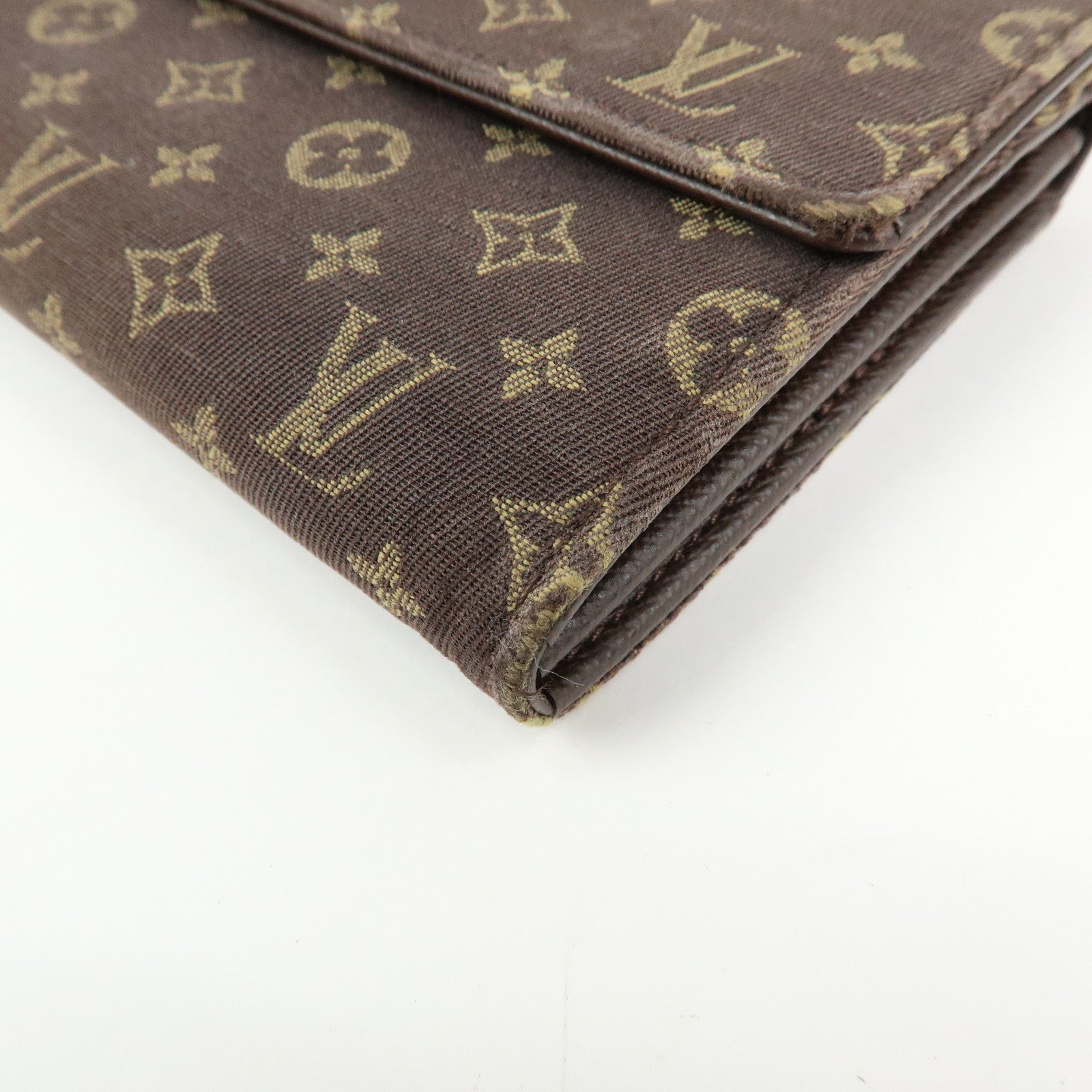 Louis Vuitton Monogram Mini Lin Canvas Long Wallet Brown M95234
