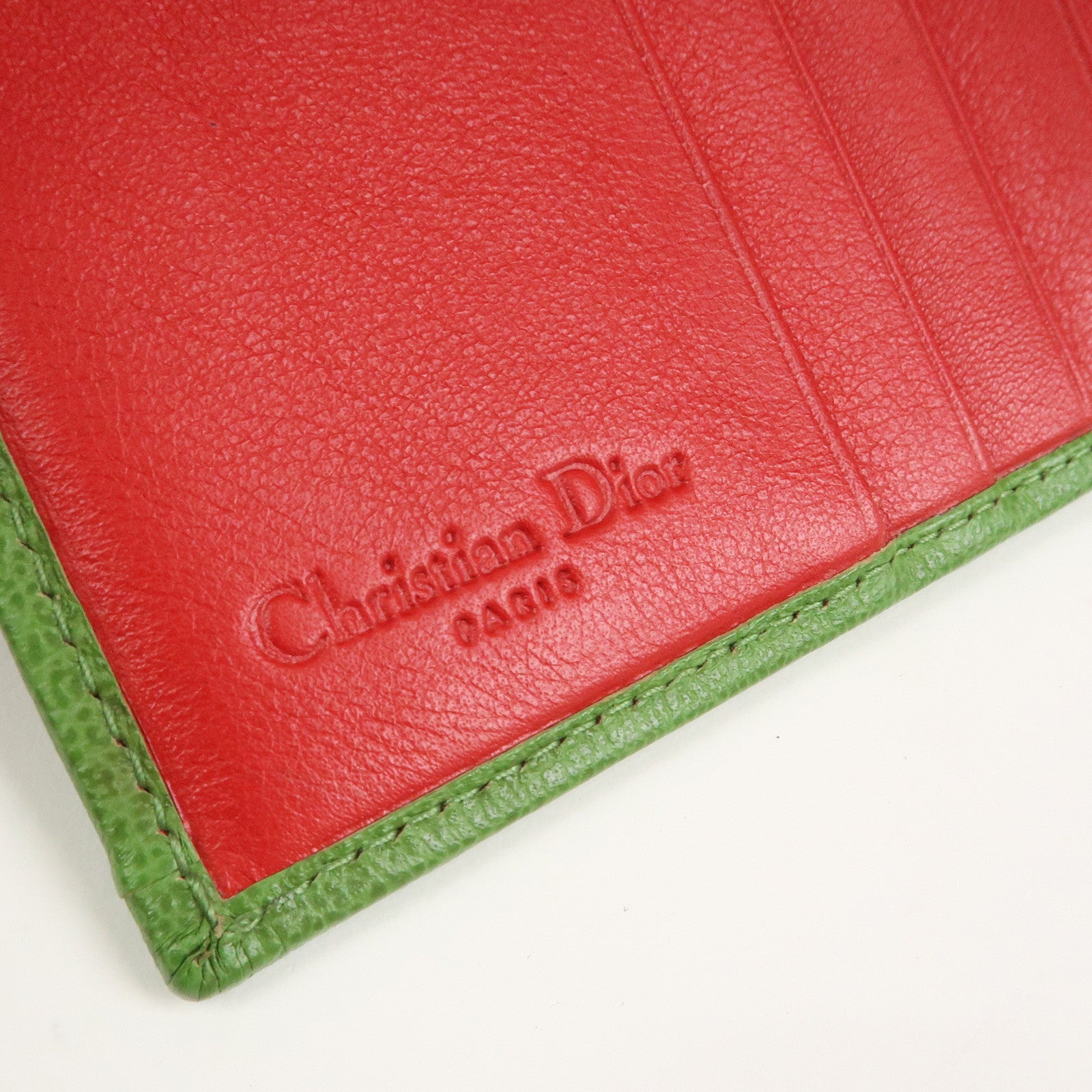 Christian Dior Rasta Trotter PVC Leather Compact Wallet Brown Green