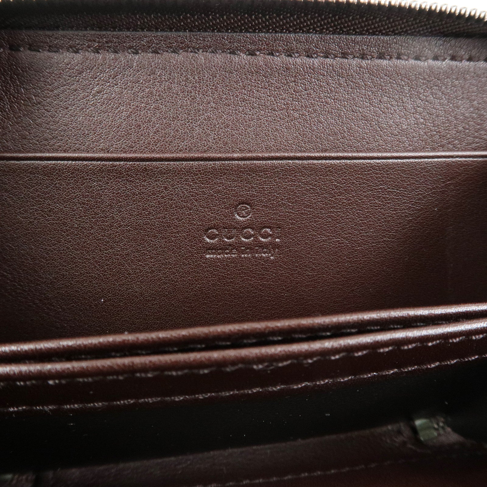 GUCCI Guccissima Leather Compact Wallet Dark Brown 162850