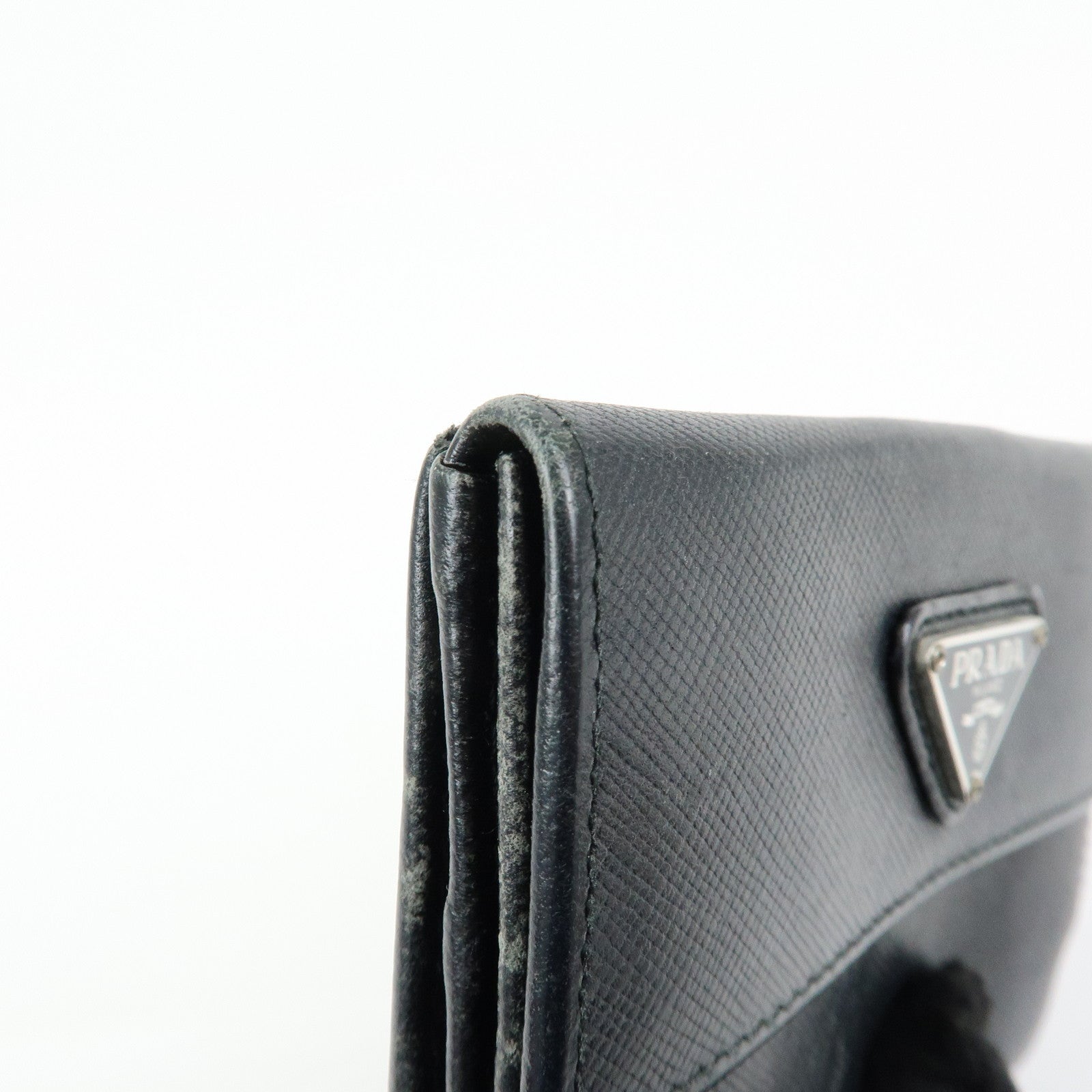 PRADA Triangle Logo Set of 3 Wallet Pouch Black Brown Red