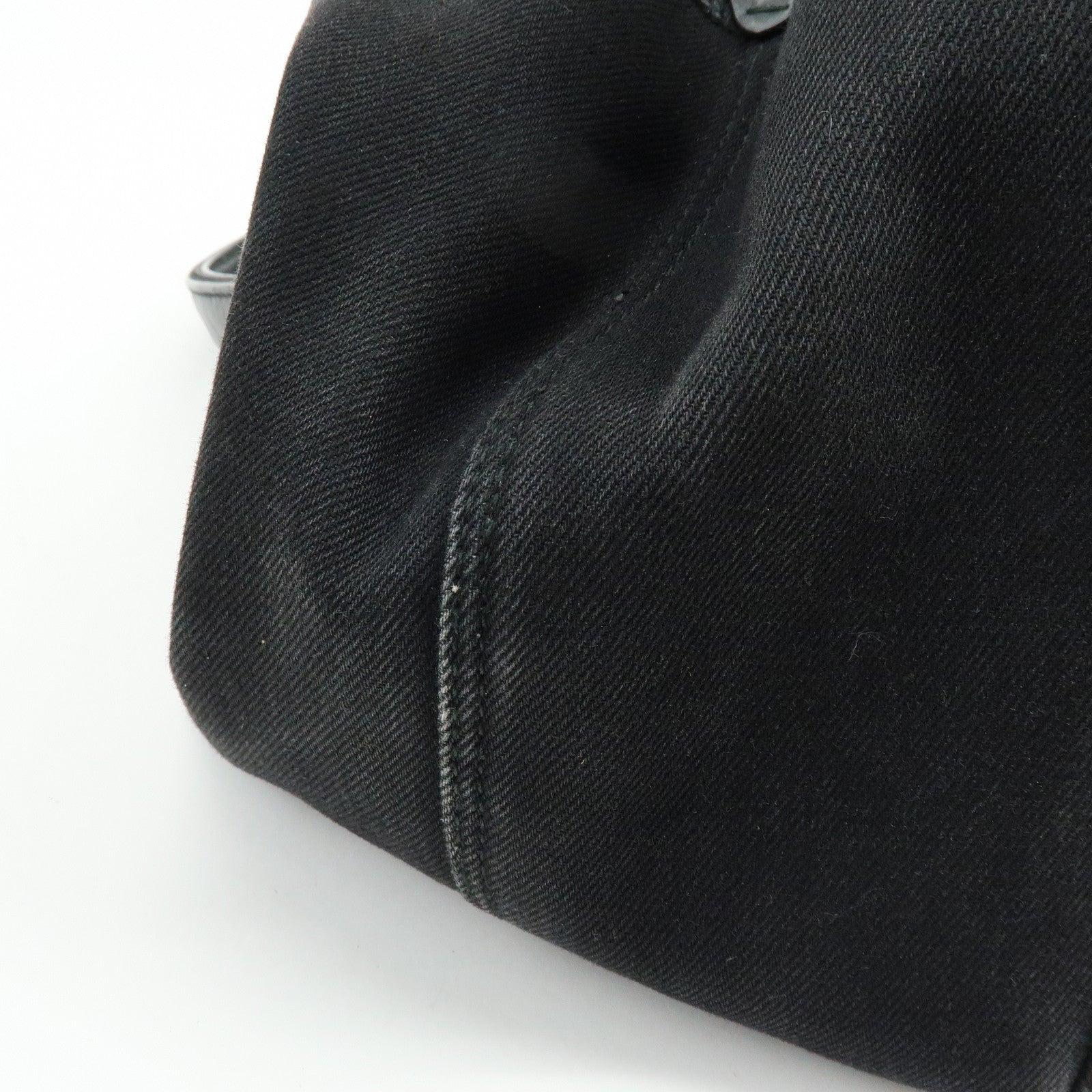 BALENCIAGA Navy Cabas Small Canvas Leather Tote Bag Black 339933