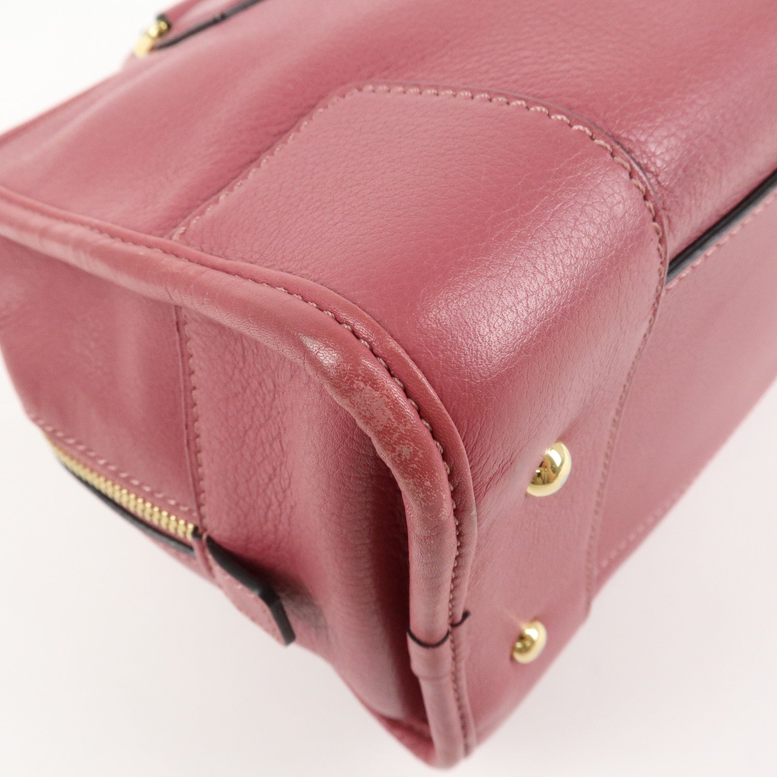 LOEWE Anagram Amazona 28 Leather Hand Bag Pink Used