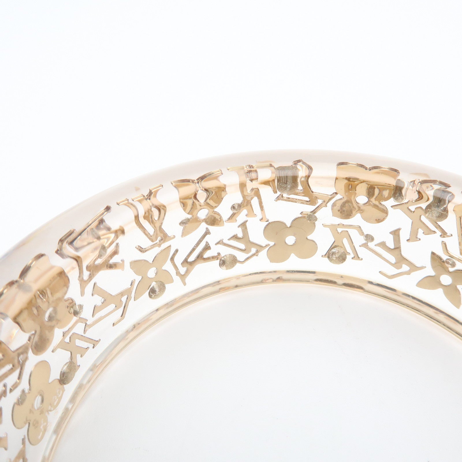 Louis Vuitton Bracelet Inclusion GM Bangle Clear Gold M65865