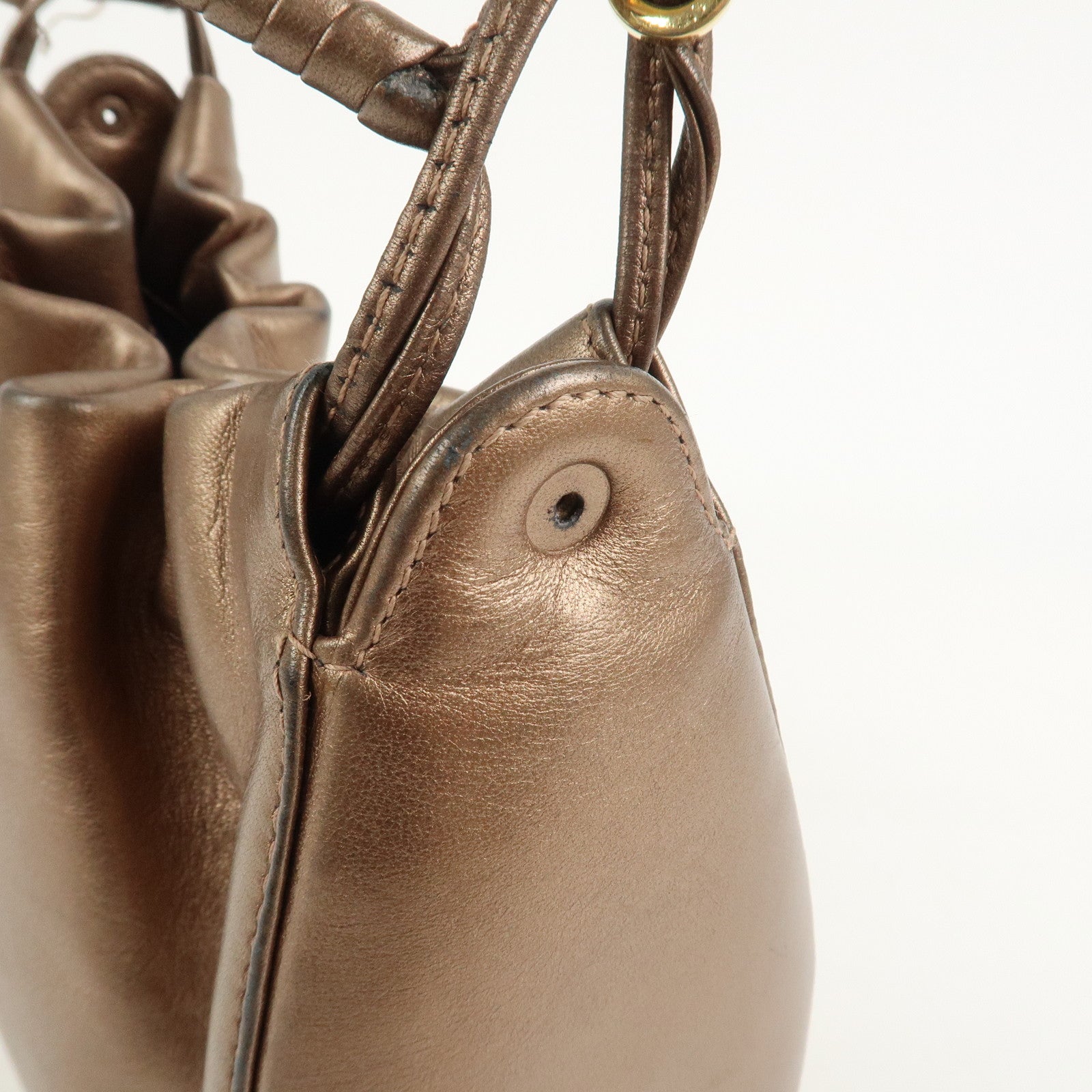LOEWE Anagram Logo Leather Shoulder Bag Hand Bag Brown