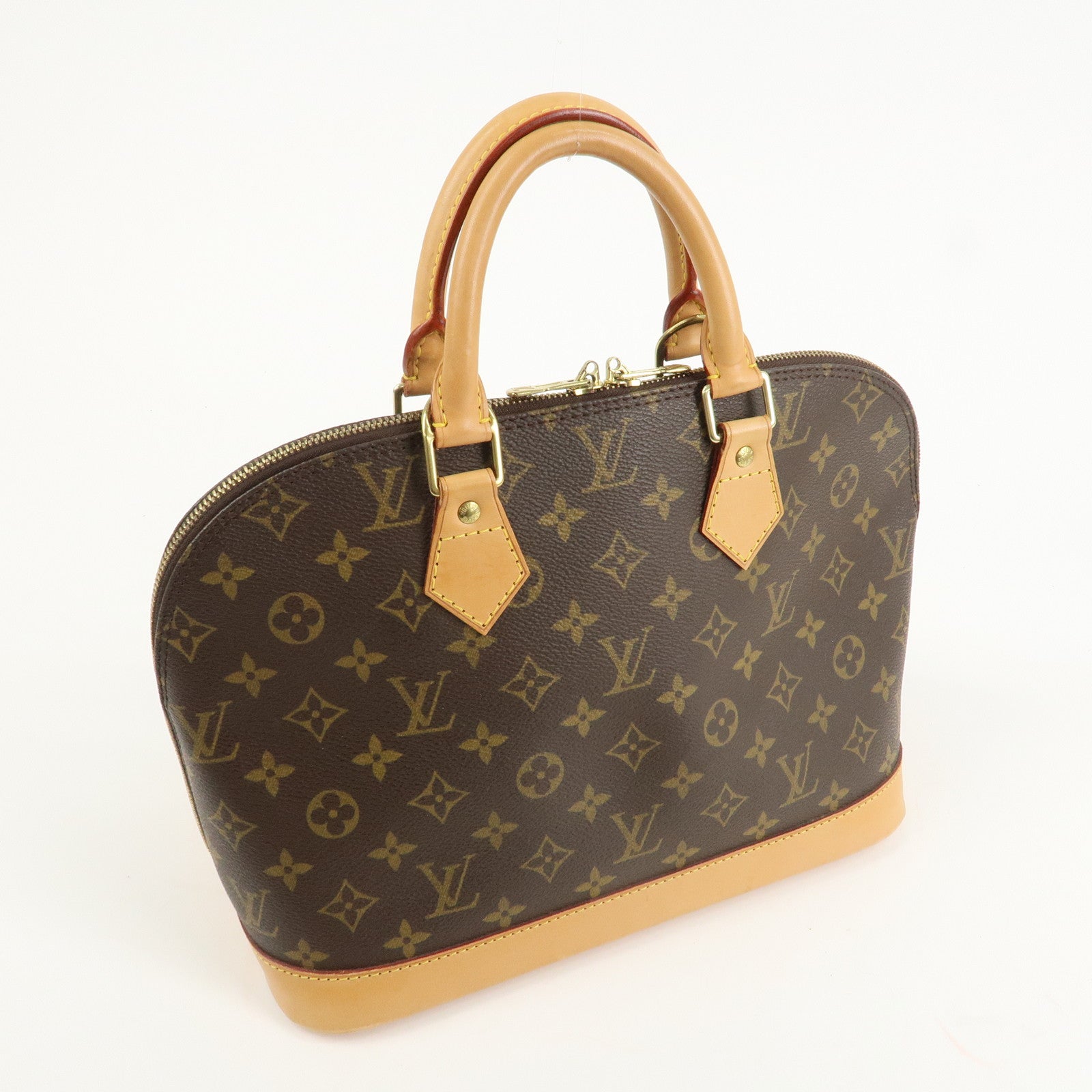 Louis Vuitton Monogram Canvas Alma Hand Bag Brown M51130 Used