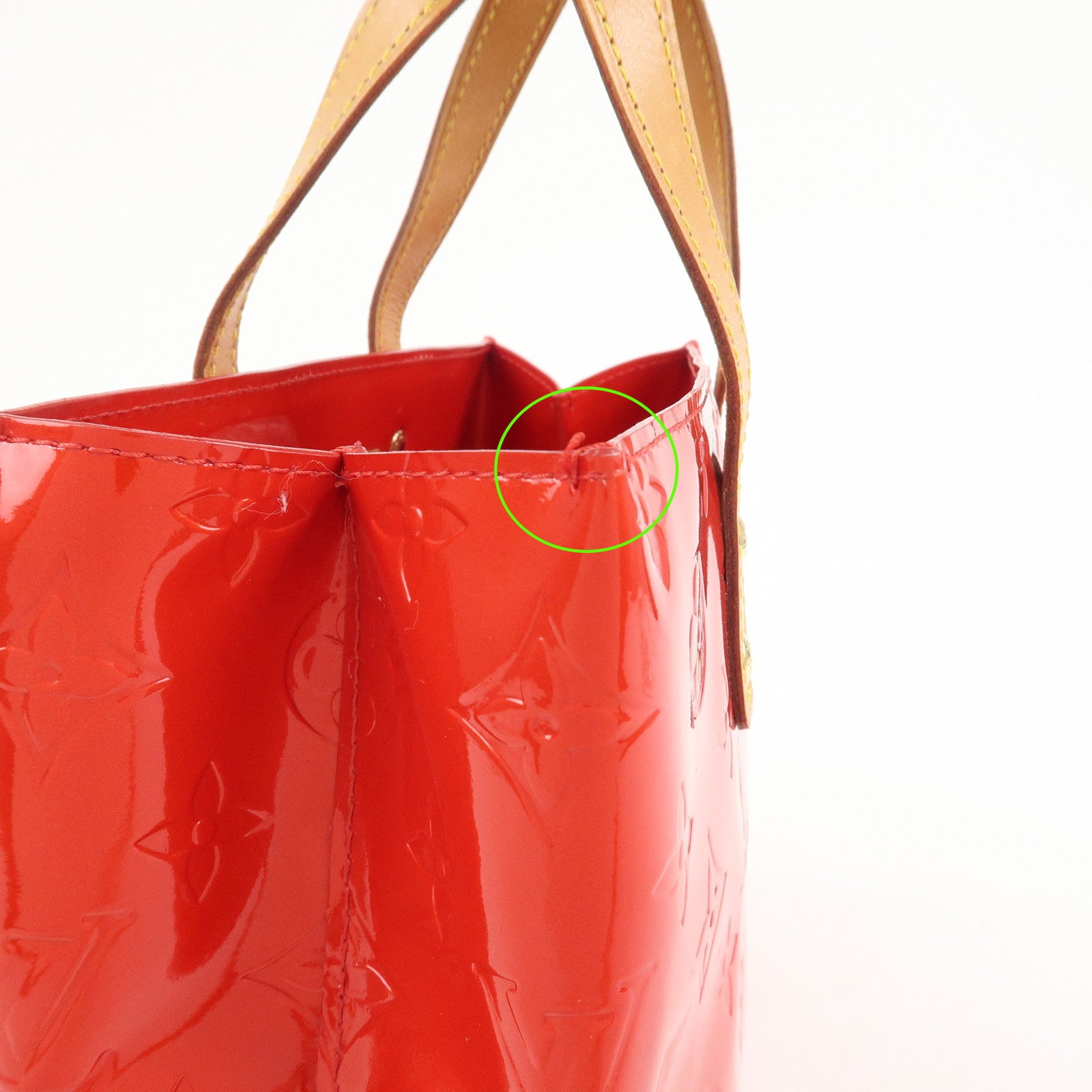 Louis Vuitton Monogram Vernis Lead PM Hand Bag Rouge M91088