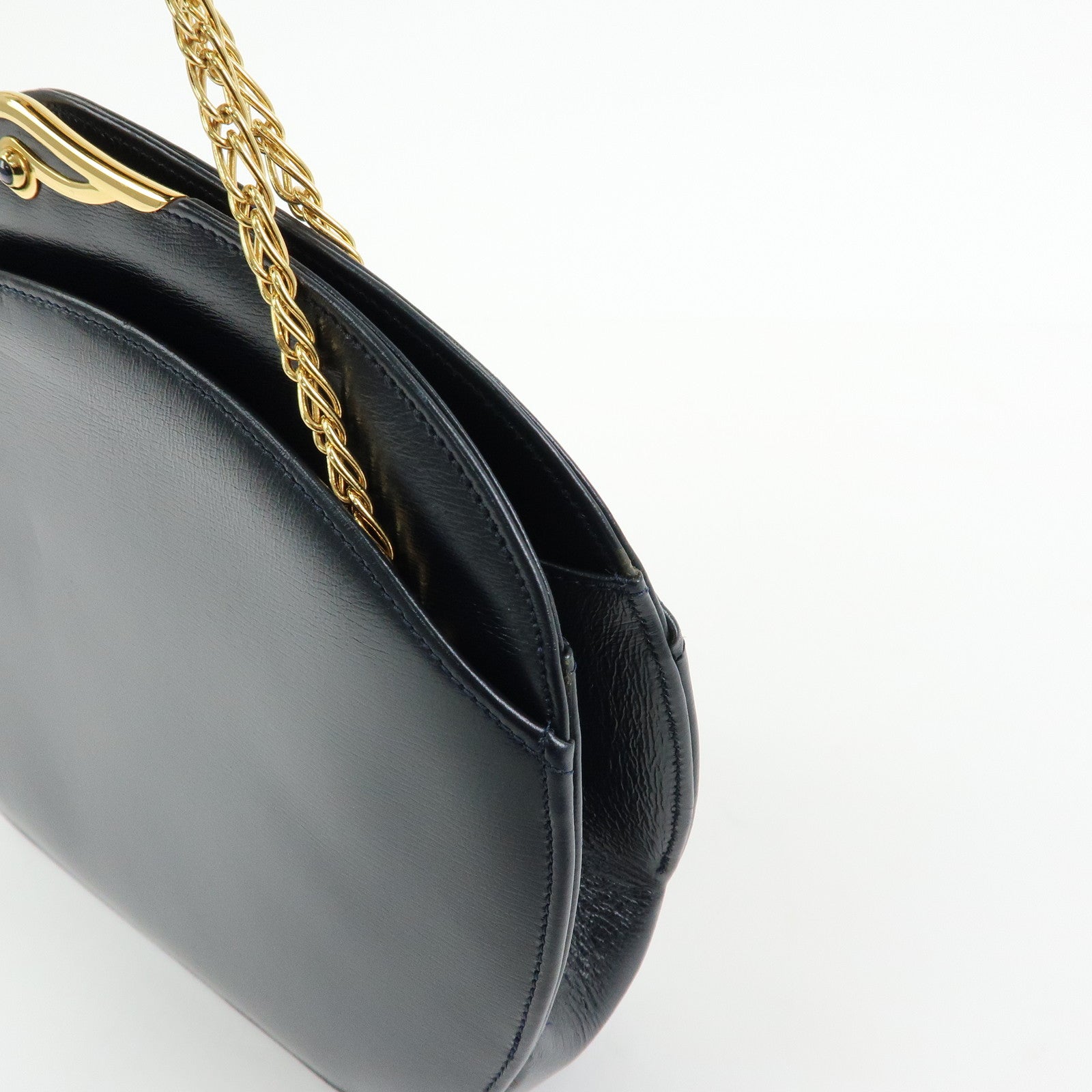 Cartier Sapphire Line Leather Shoulder Bag Crossbody Bag Dark Navy